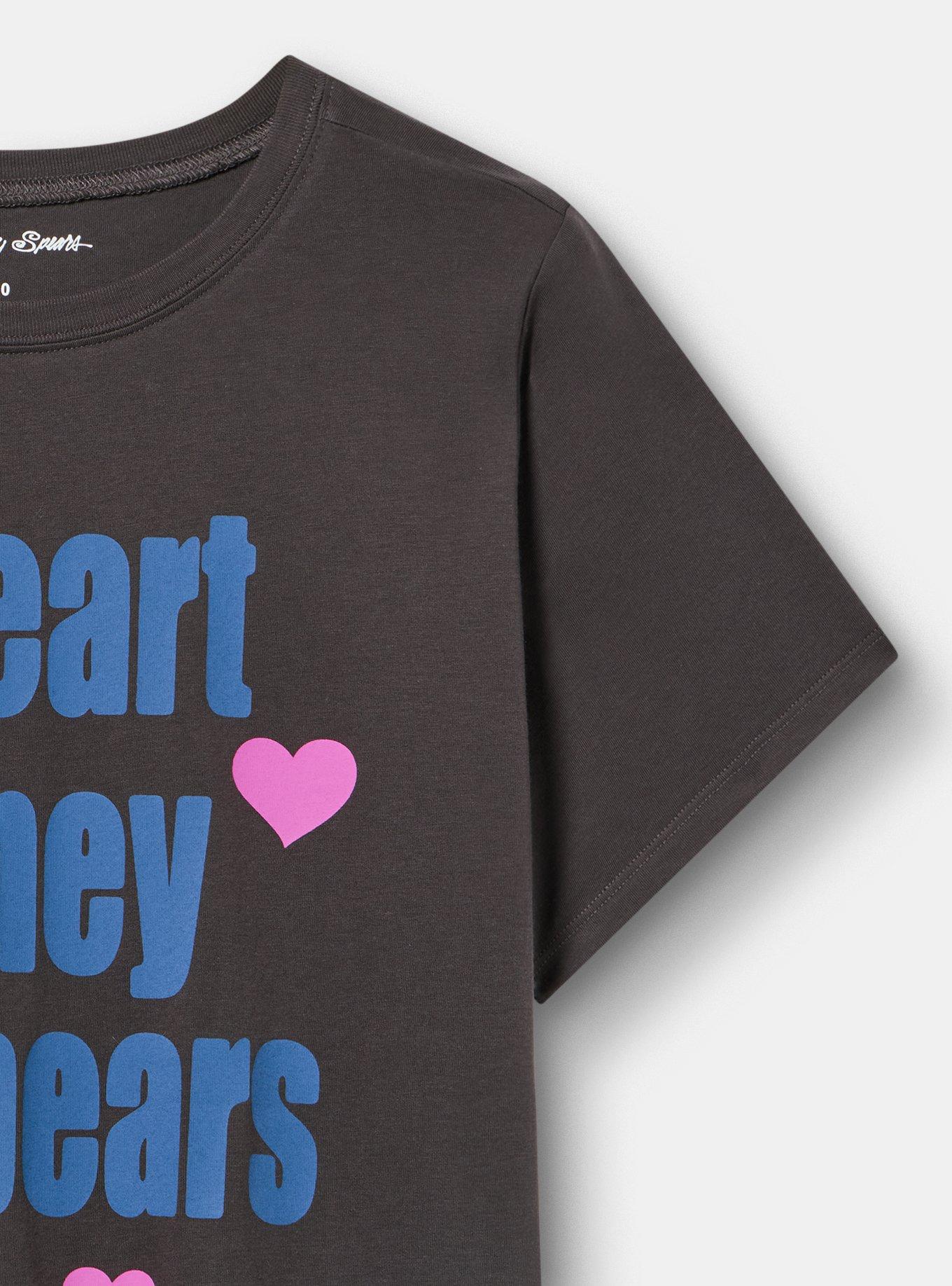 Britney Spears Classic Cotton Crew Tee, I HEART BRITNEY OBSIDIAN, alternate
