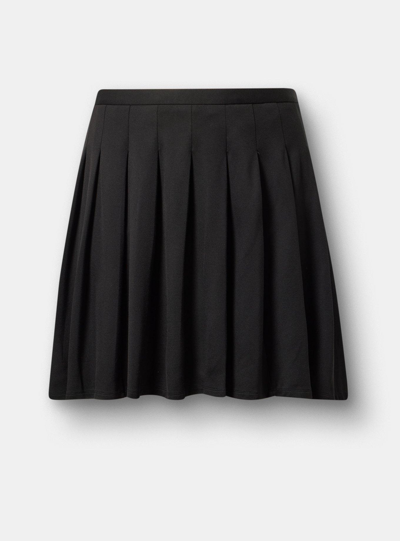 Pleated Mini Skort, DEEP BLACK, hi-res