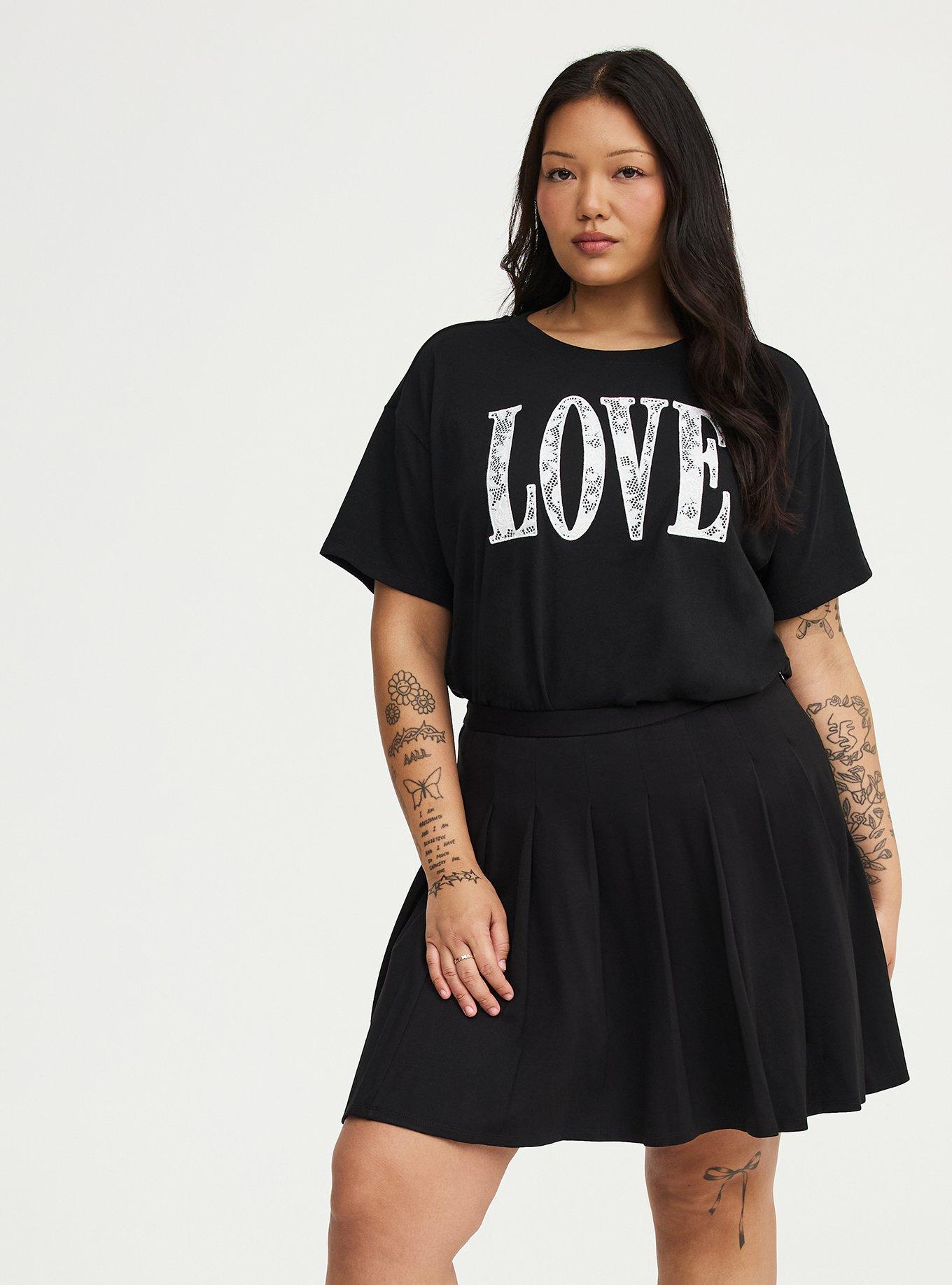 Pleated Mini Skort, DEEP BLACK, hi-res