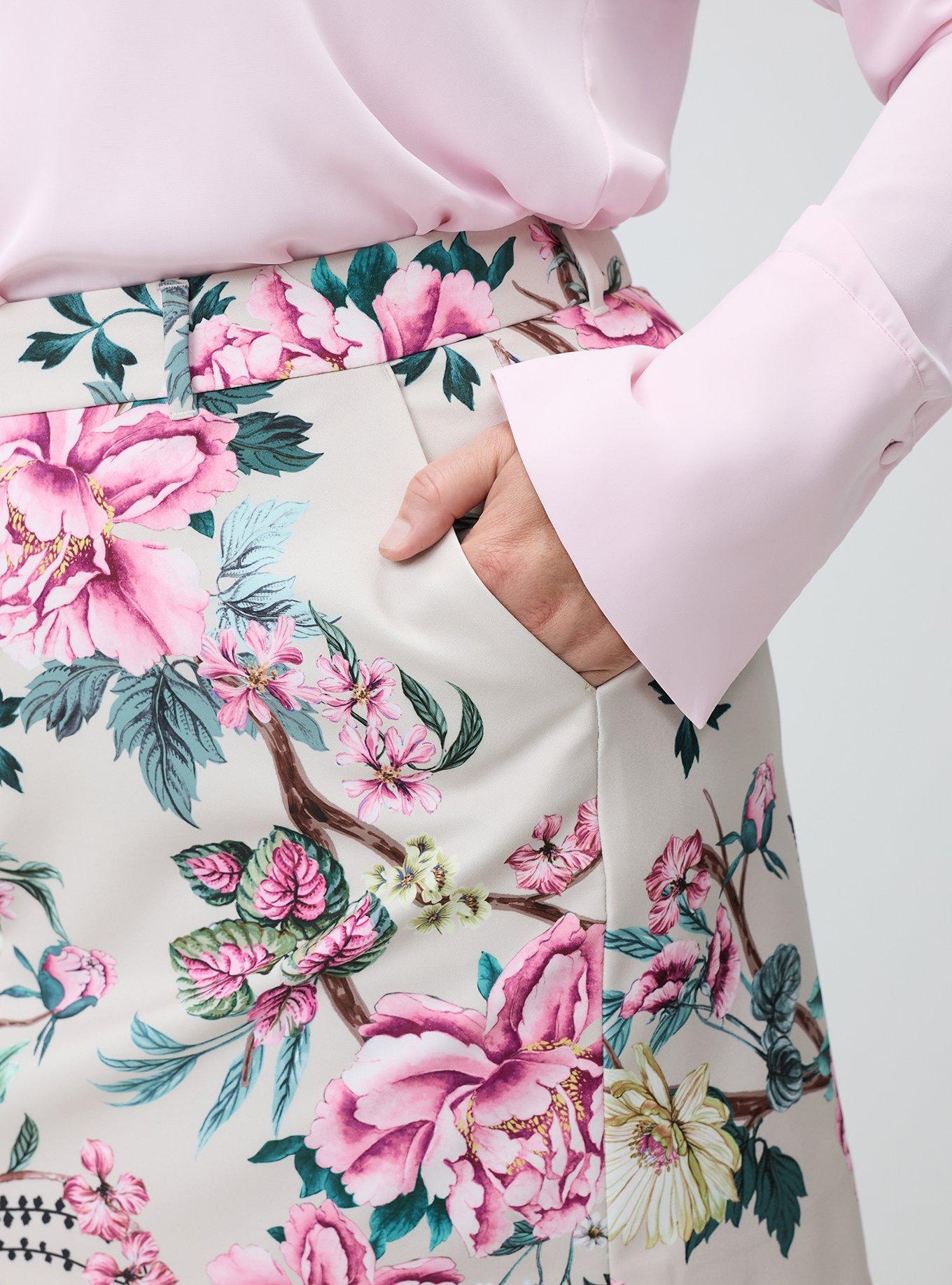 Studio Trouser Skirt, BRANCH GARDEN FLORAL BEIGE, alternate