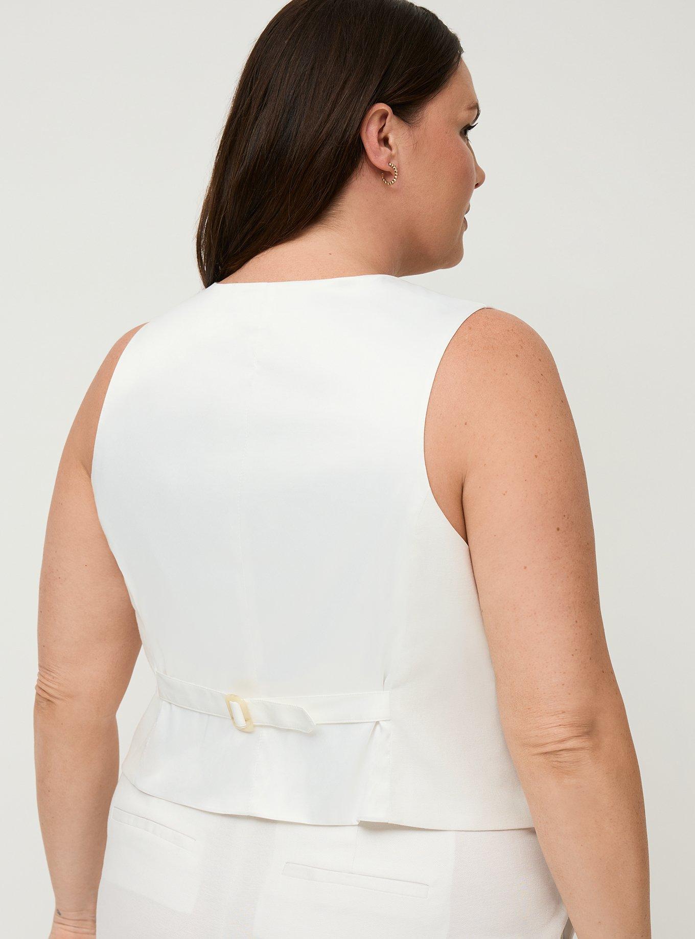 Studio Linen-Blend Vest, BLANC DE BLANC, alternate