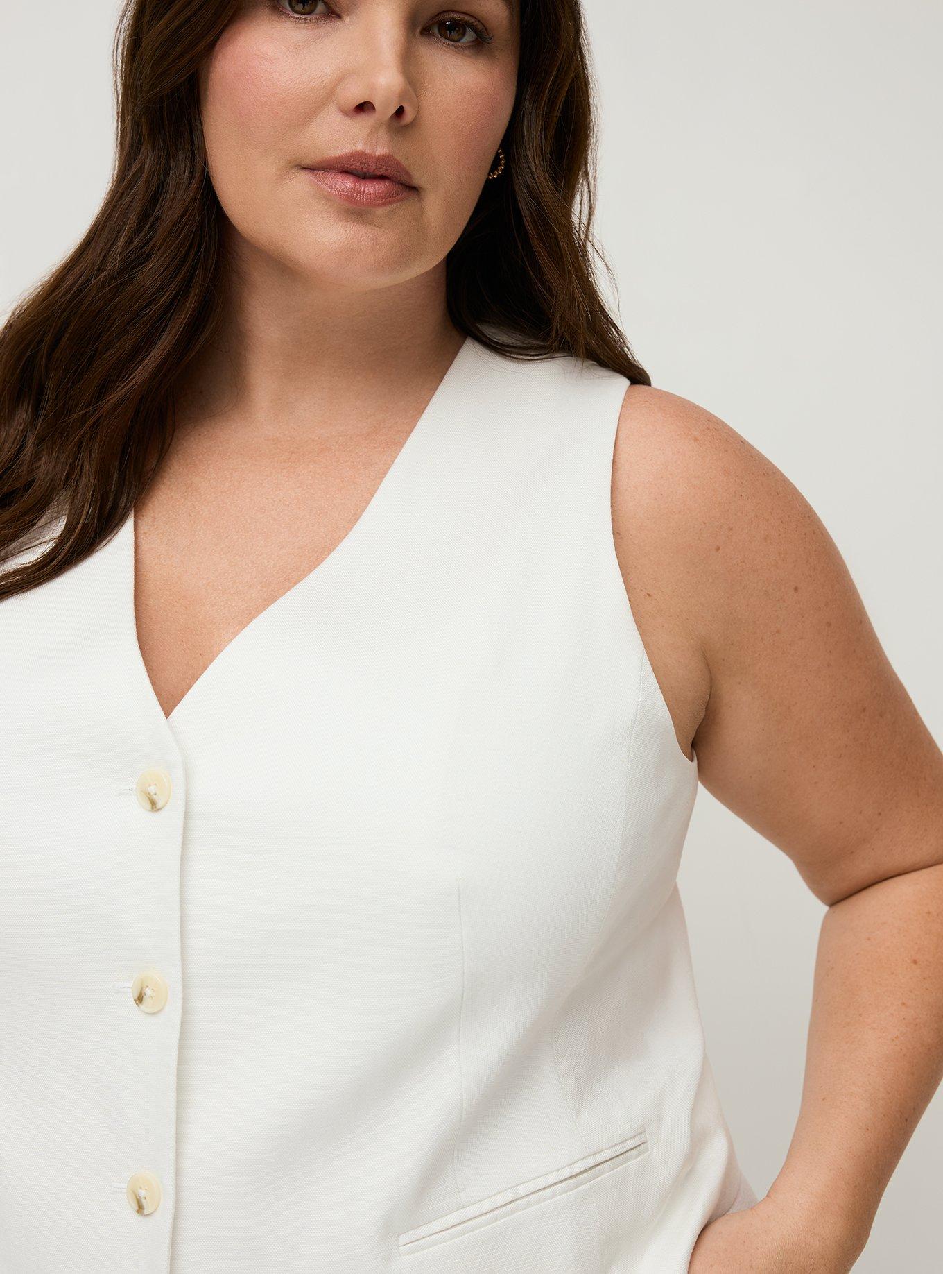 Studio Linen-Blend Vest, BLANC DE BLANC, alternate