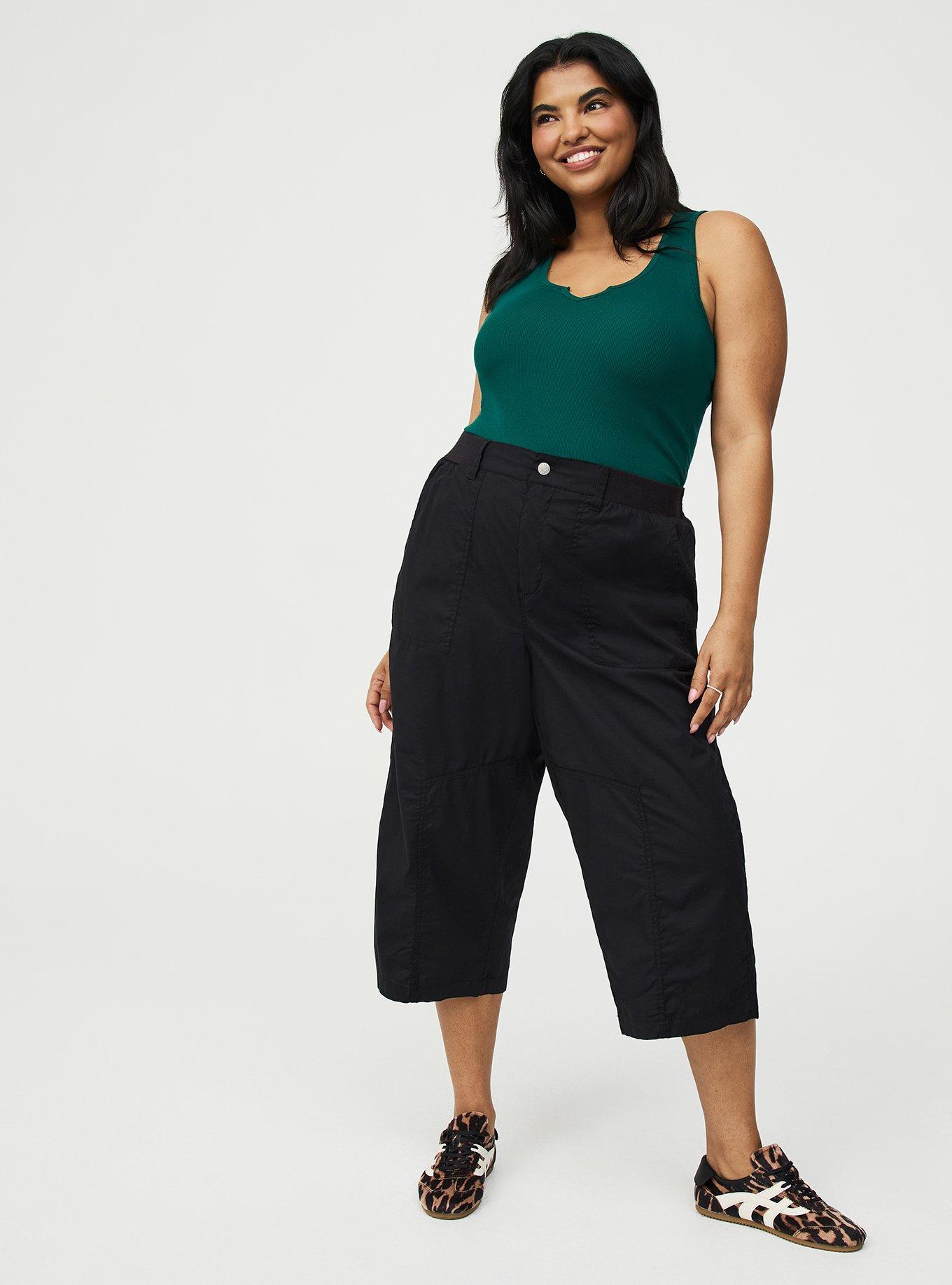 Utility Wide Leg Crop Pant, DEEP BLACK, hi-res