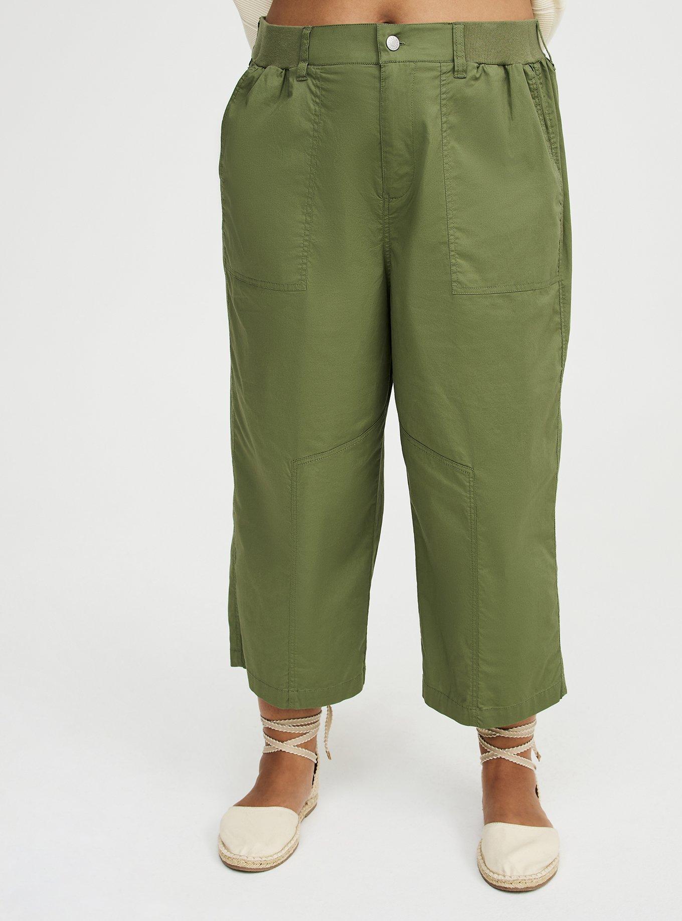 Utility Wide Leg Crop Pant, OLIVINE, alternate