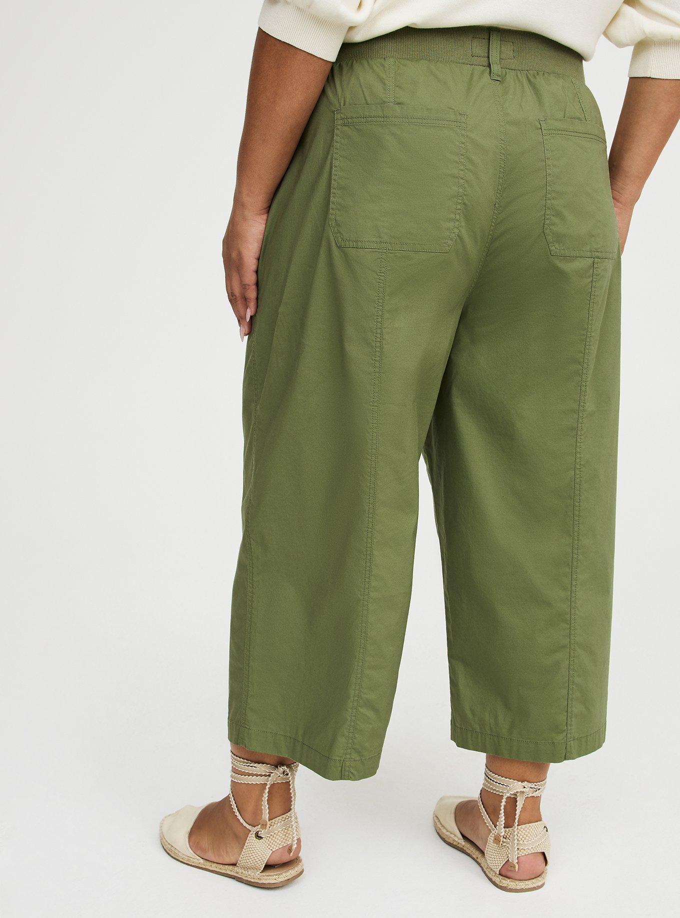 Utility Wide Leg Crop Pant, OLIVINE, alternate