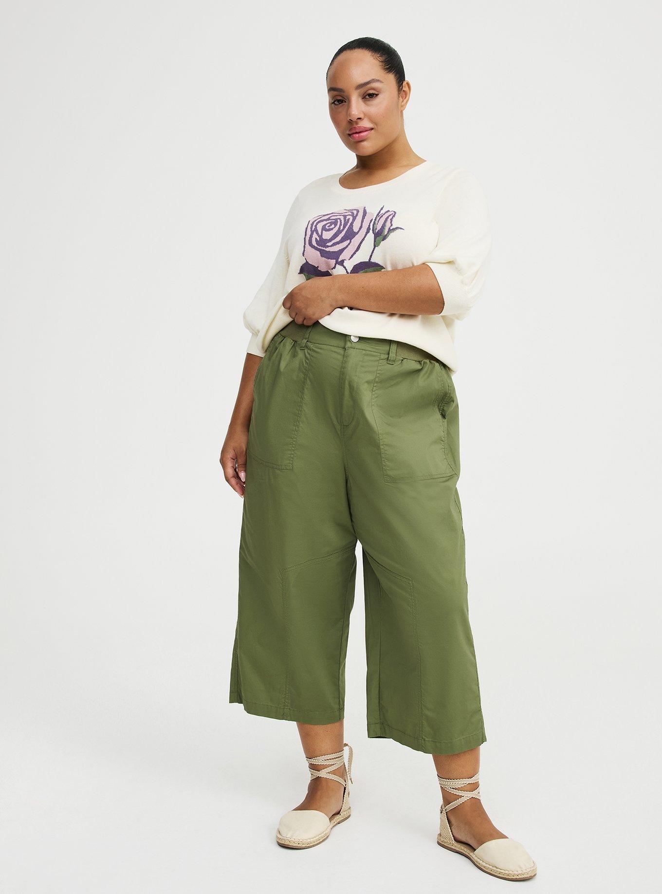 Utility Wide Leg Crop Pant, OLIVINE, alternate