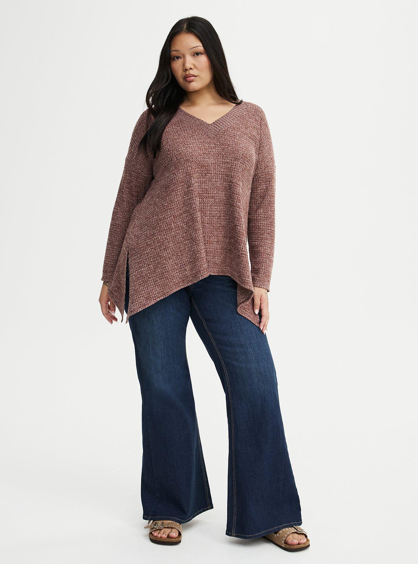 Brushed Waffle Sharkbite Top, DEEP TAUPE, alternate