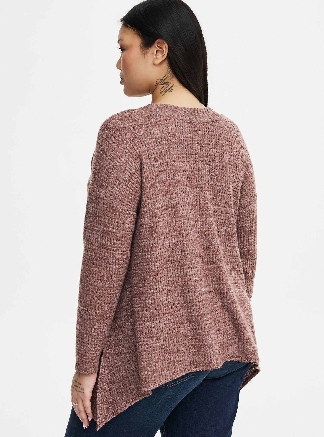 Brushed Waffle Sharkbite Top, DEEP TAUPE, alternate