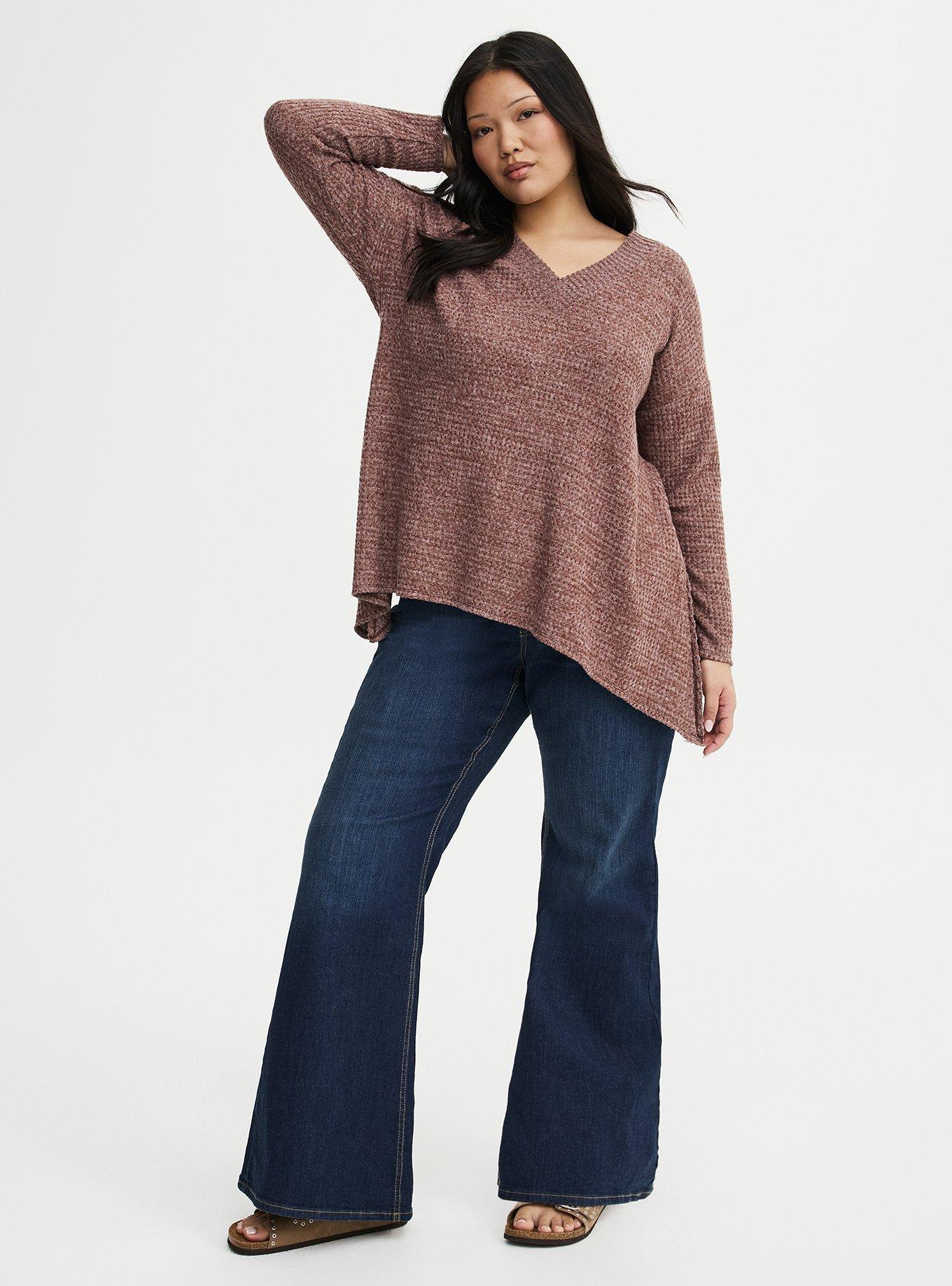 Brushed Waffle Sharkbite Top, DEEP TAUPE, alternate