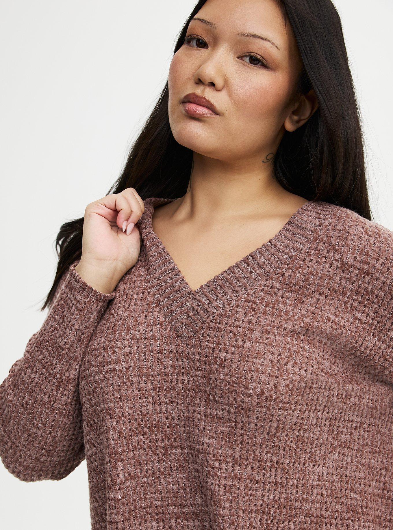 Brushed Waffle Sharkbite Top, DEEP TAUPE, alternate