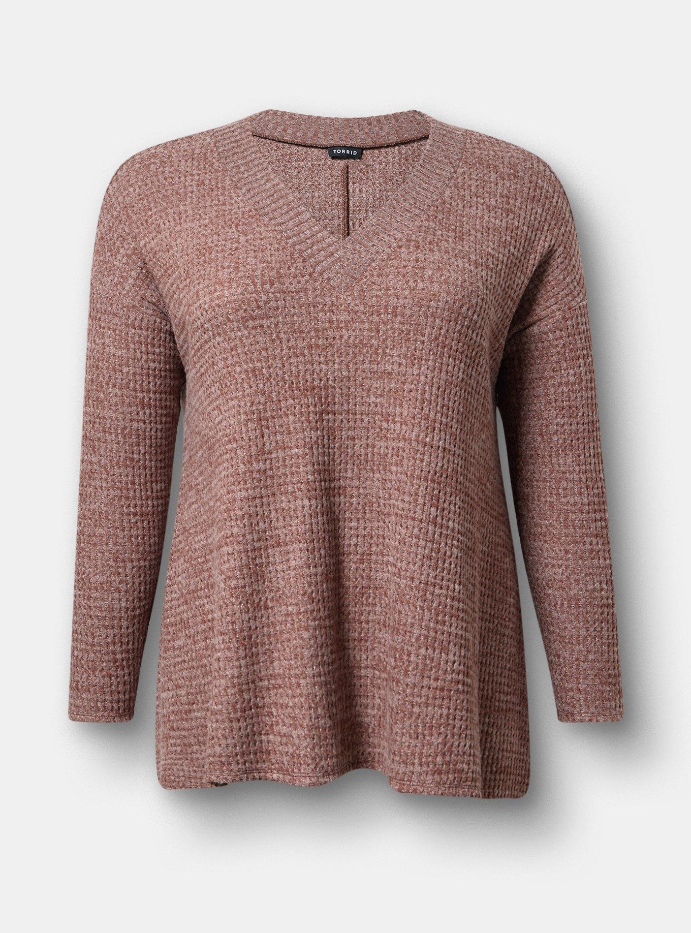 Brushed Waffle Sharkbite Top, DEEP TAUPE, hi-res