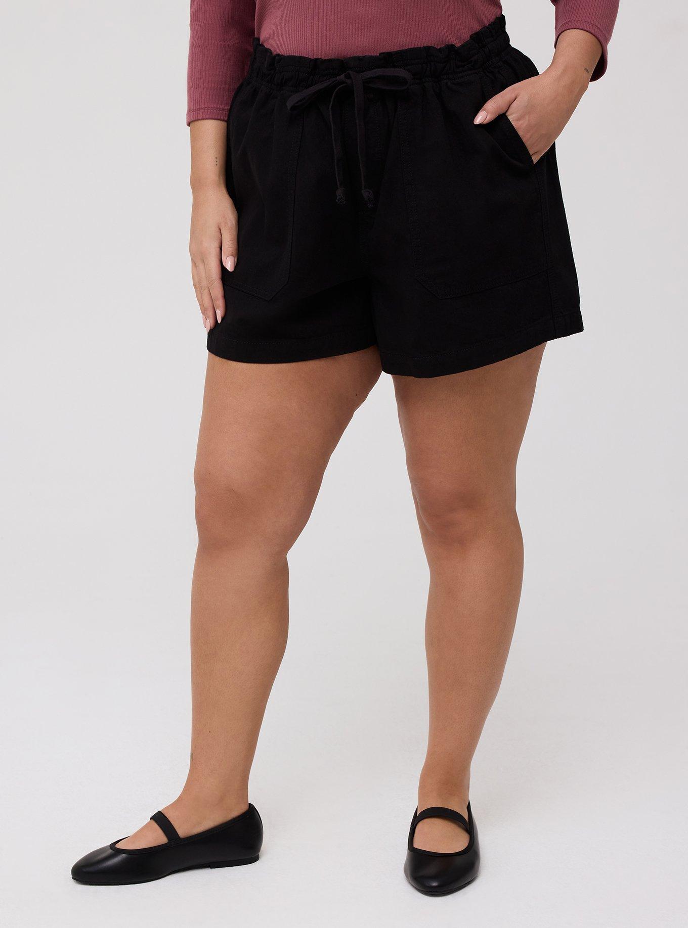 High-Rise Lightweight Denim Short, BLACK, alternate