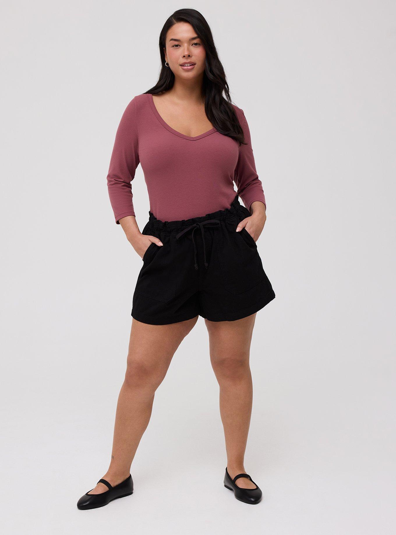 High-Rise Lightweight Denim Short, BLACK, hi-res