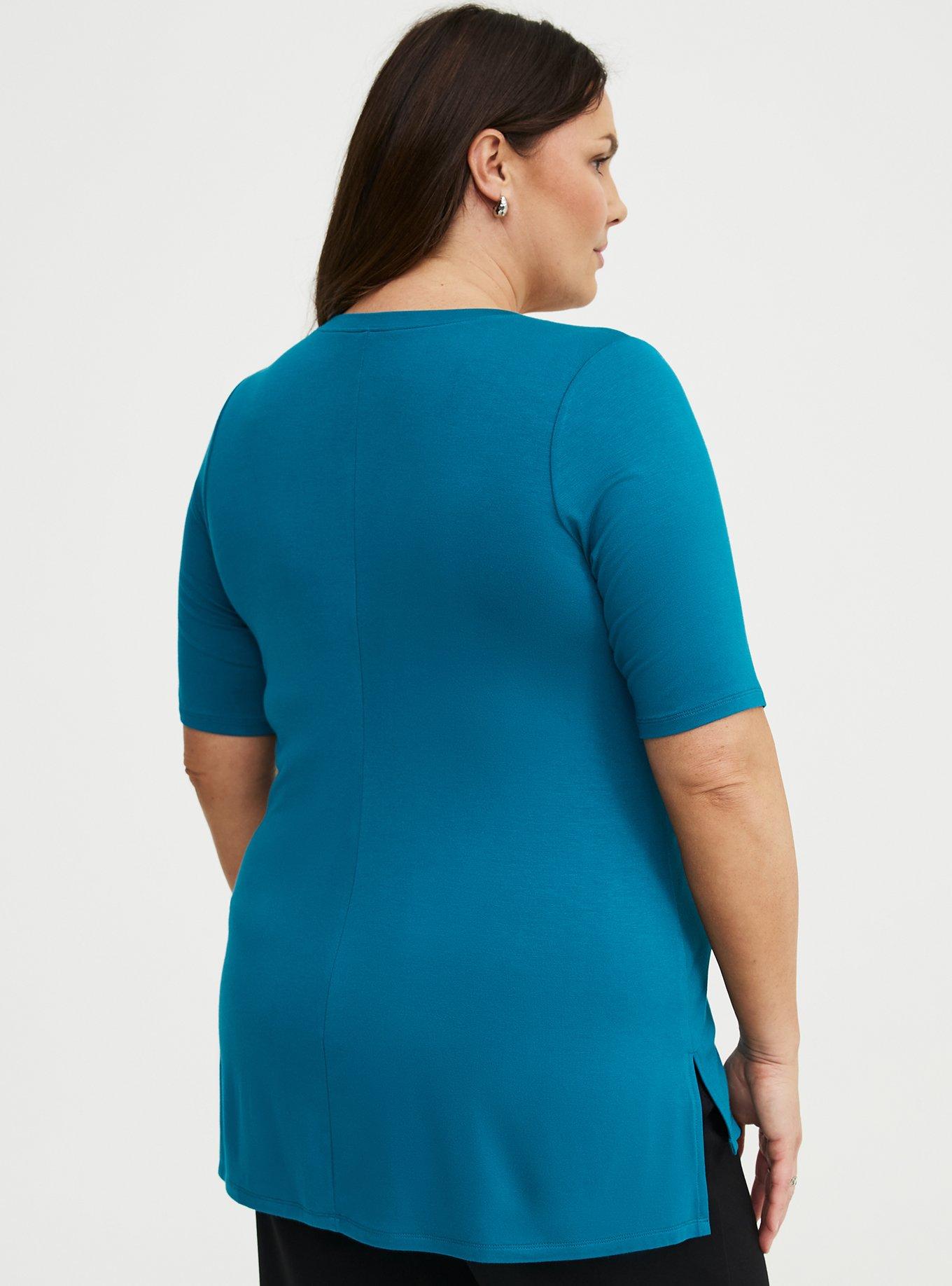 Super Soft V-Neck Hi-Low Tunic, OCEAN DEPTHS, alternate