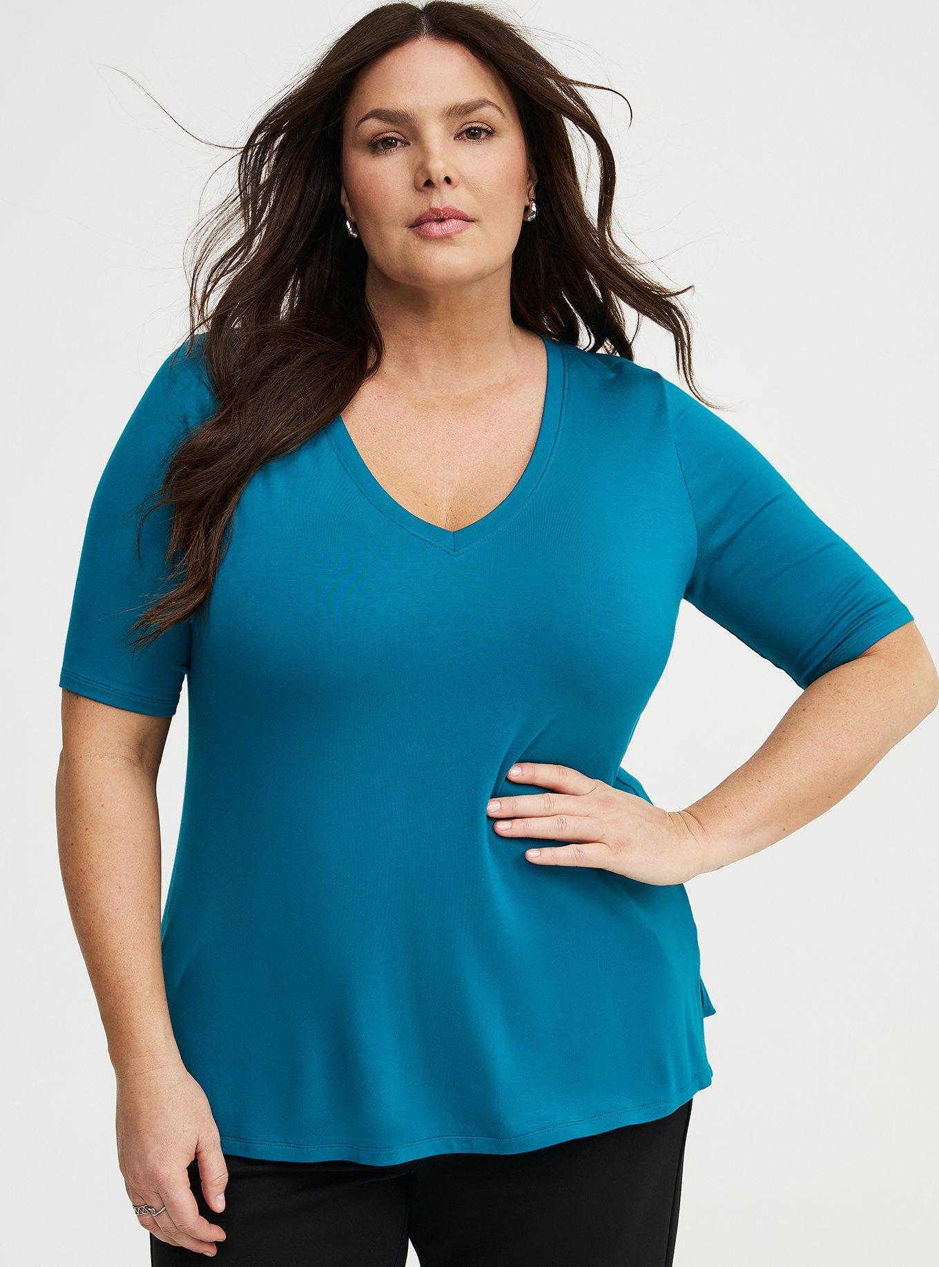 Super Soft V-Neck Tunic, OCEAN DEPTHS, hi-res