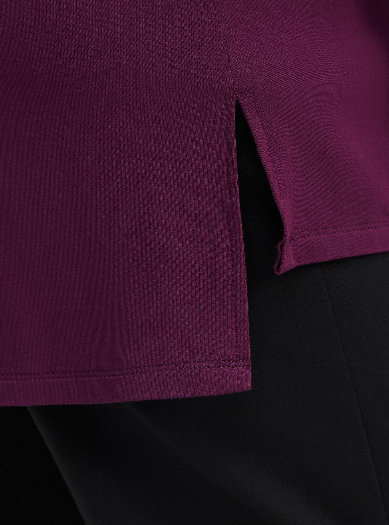 Super Soft V-Neck Hi-Low Tunic, POTENT PURPLE, alternate