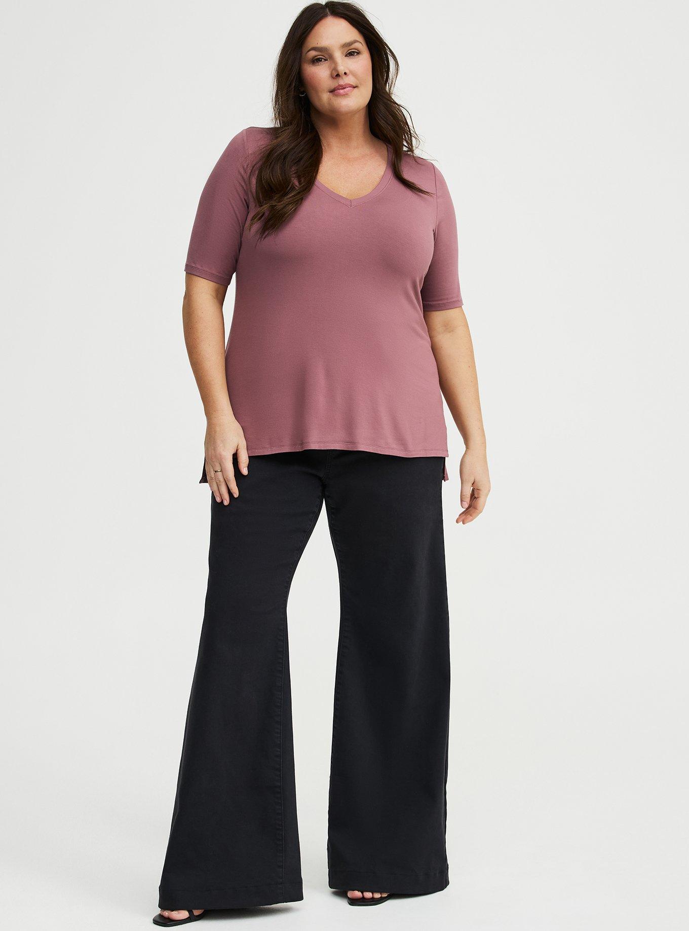 Super Soft V-Neck Hi-Low Tunic, ROSE TAUPE, alternate