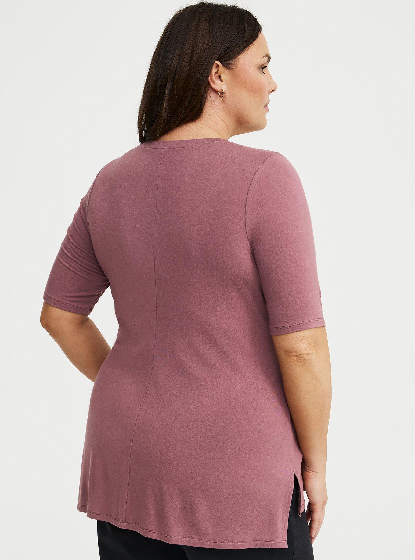 Super Soft V-Neck Hi-Low Tunic, ROSE TAUPE, alternate