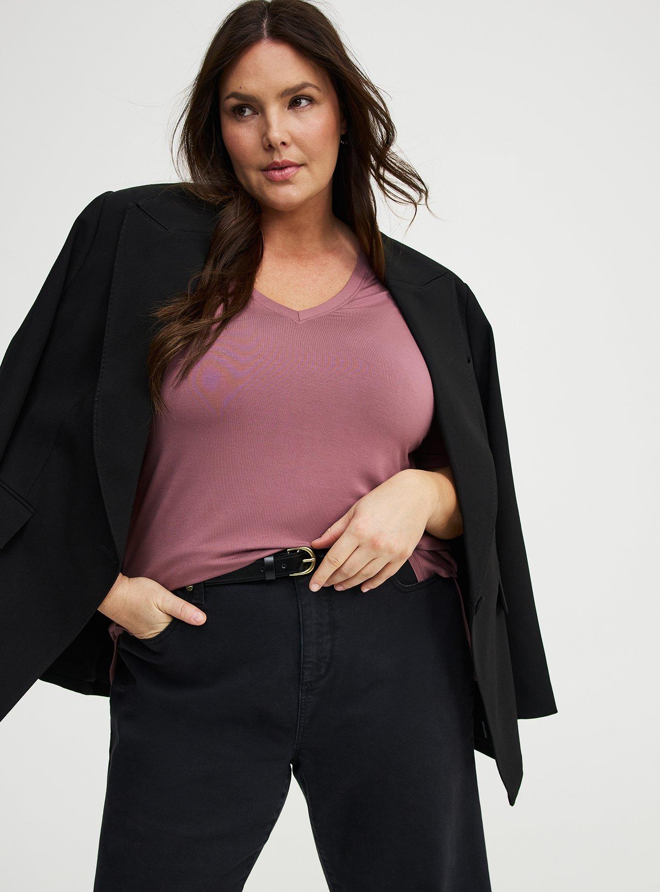 Super Soft V-Neck Hi-Low Tunic, ROSE TAUPE, alternate