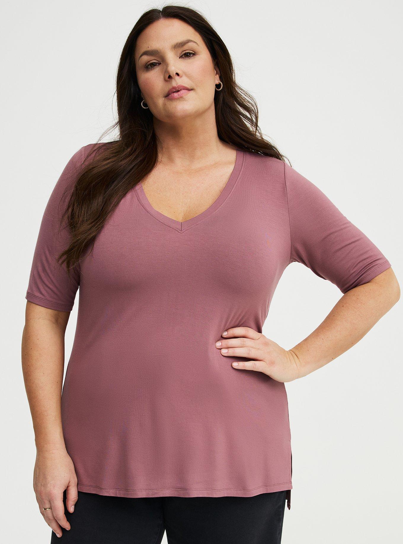 Super Soft V-Neck Tunic, ROSE TAUPE, hi-res