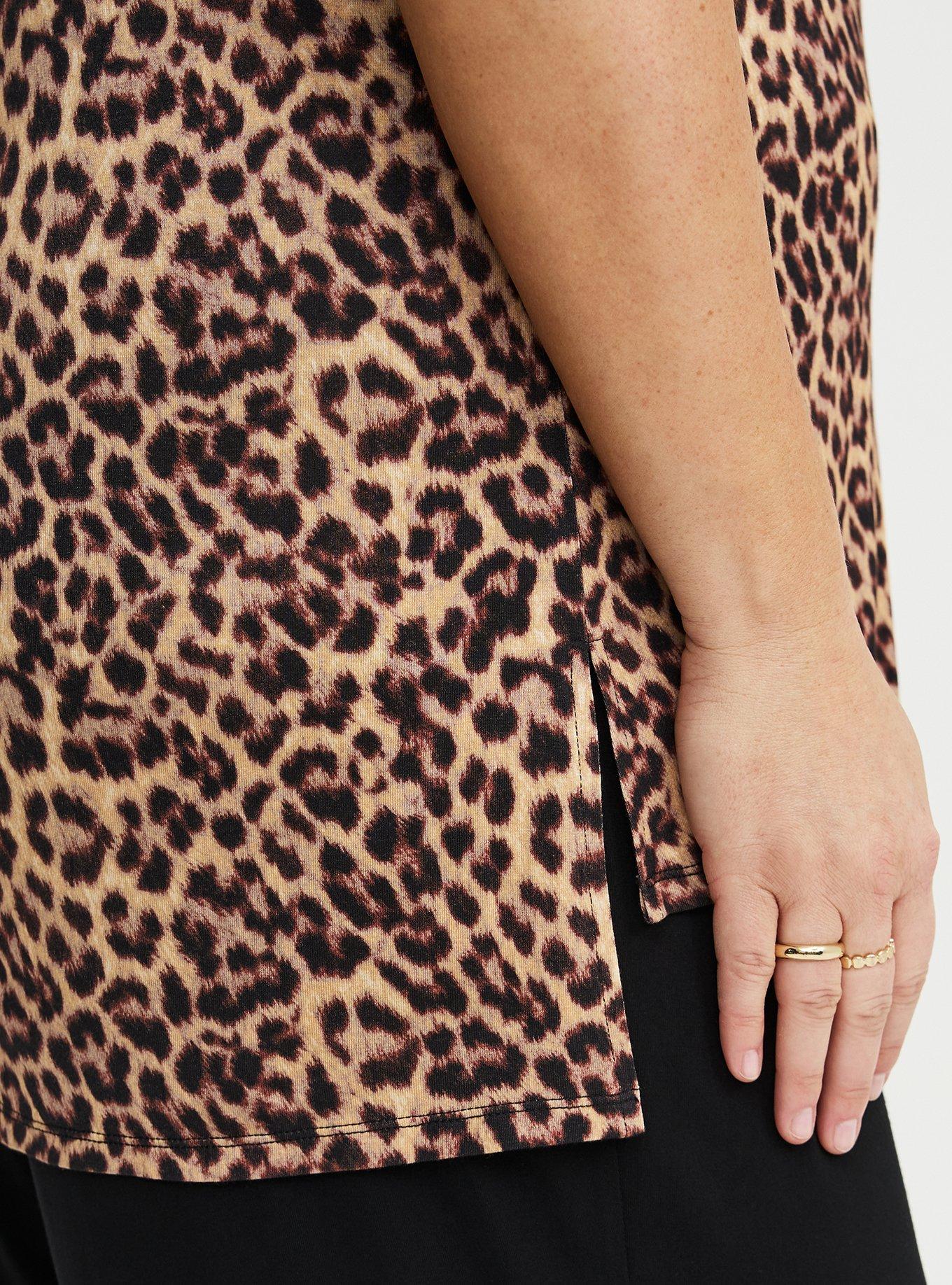 Super Soft V-Neck Hi-Low Tunic, ON THE PROWL LEOPARD MULTI, alternate