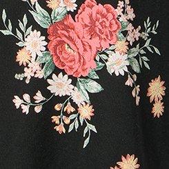 Super Soft V-Neck Hi-Low Tunic, ALEXIS FLORAL BLACK, swatch