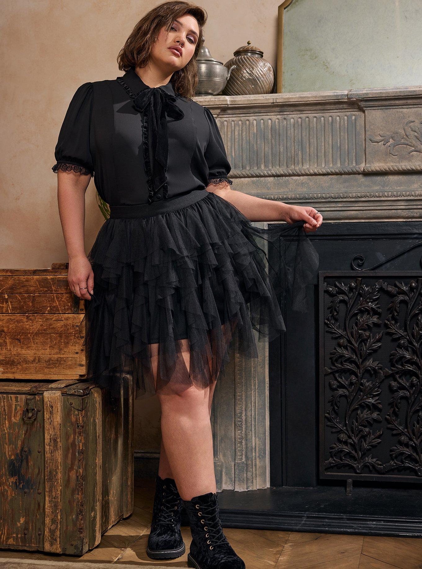 Nightfall Button Front Bow Top, DEEP BLACK, alternate