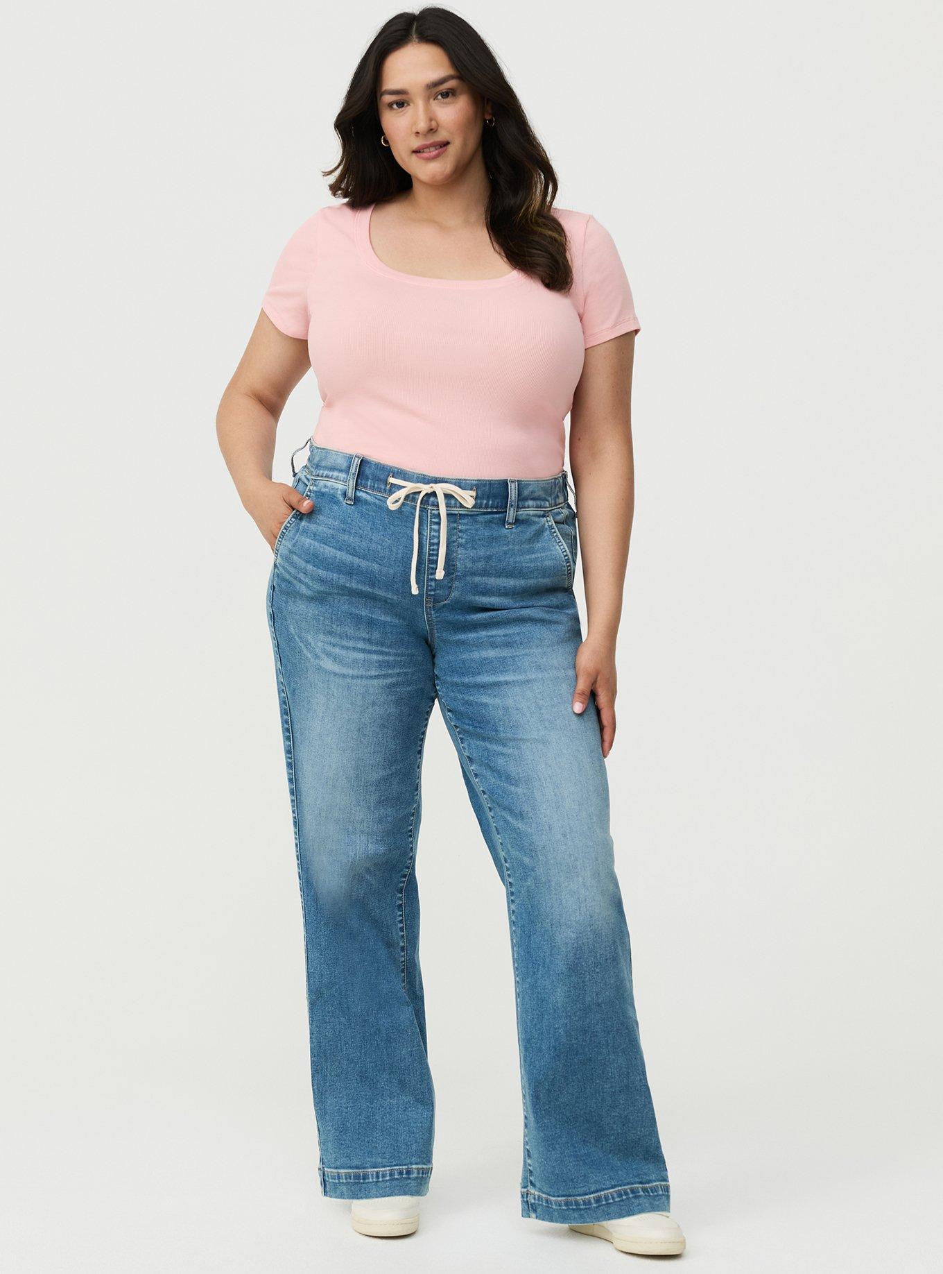 Cotton Modal Rib Scoop Tee, BLOSSOM, alternate