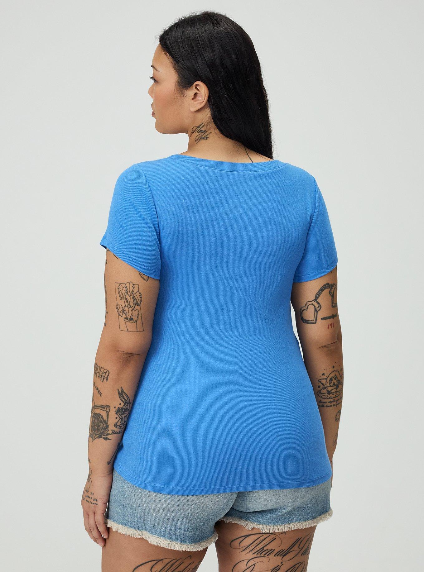 Plus Size Cotton Modal Rib Scoop Tee, REGATTA, alternate