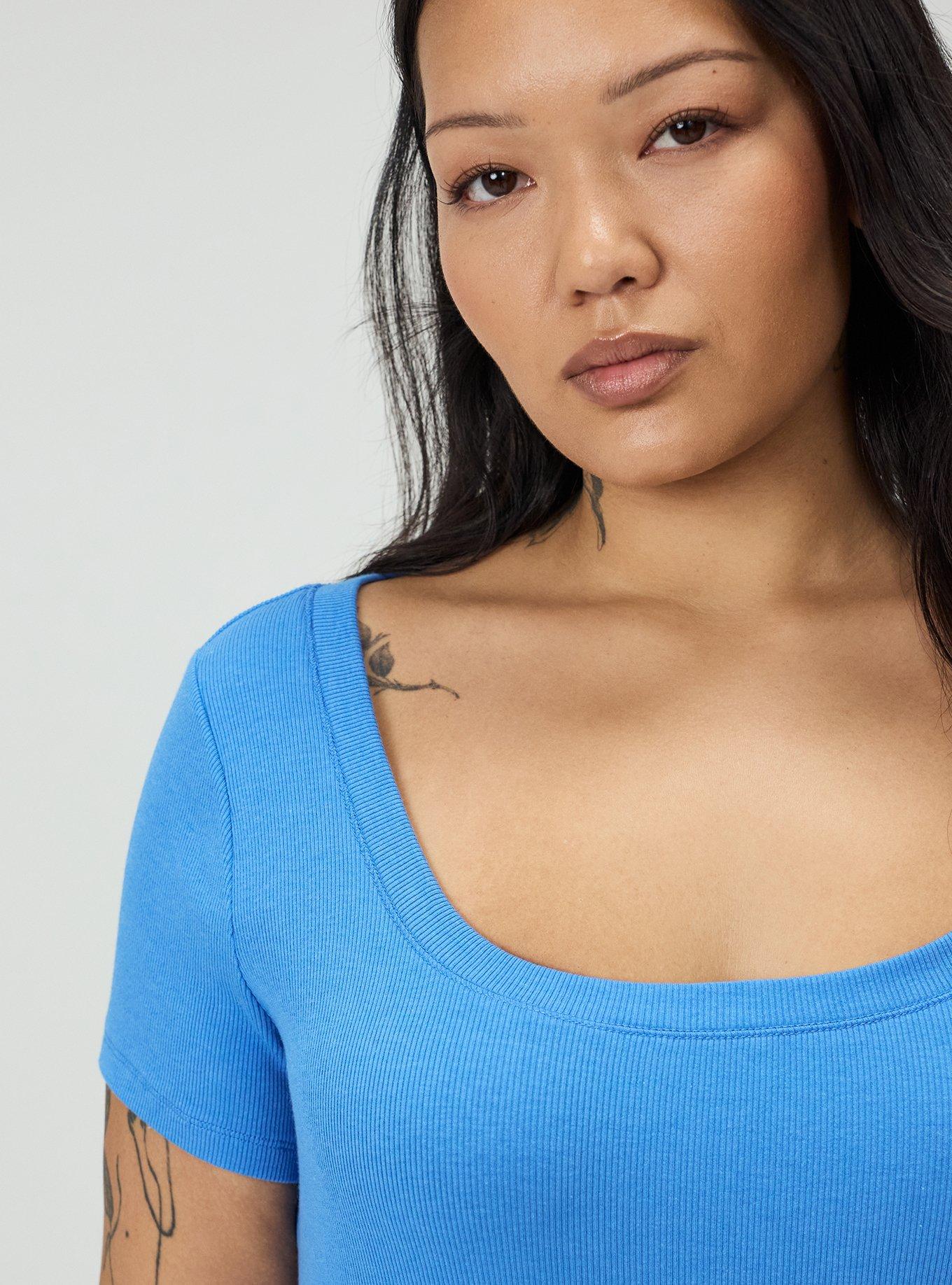 Plus Size Cotton Modal Rib Scoop Tee, REGATTA, alternate