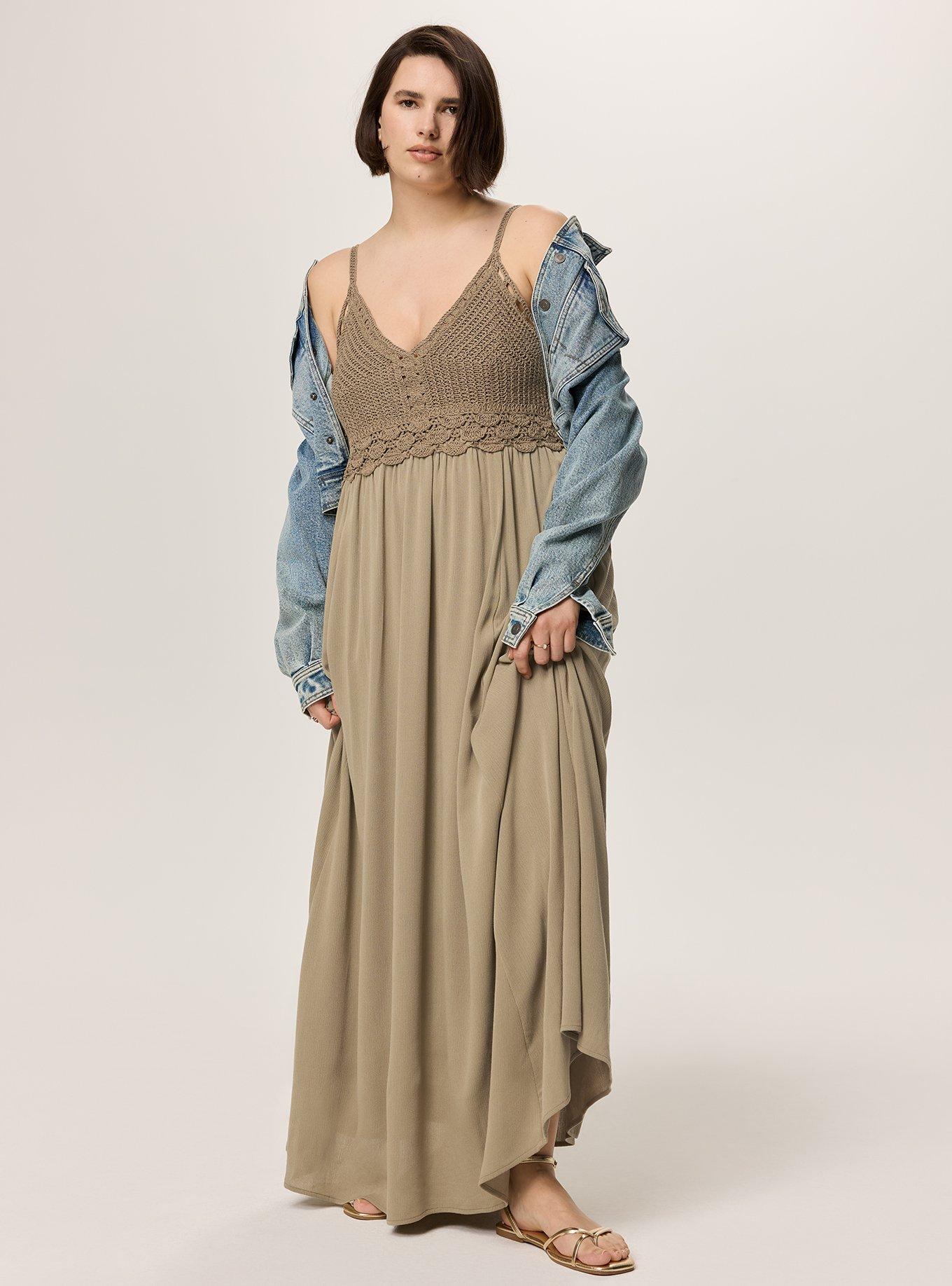 Festi Crochet Bodice Maxi Dress, MERMAID, alternate