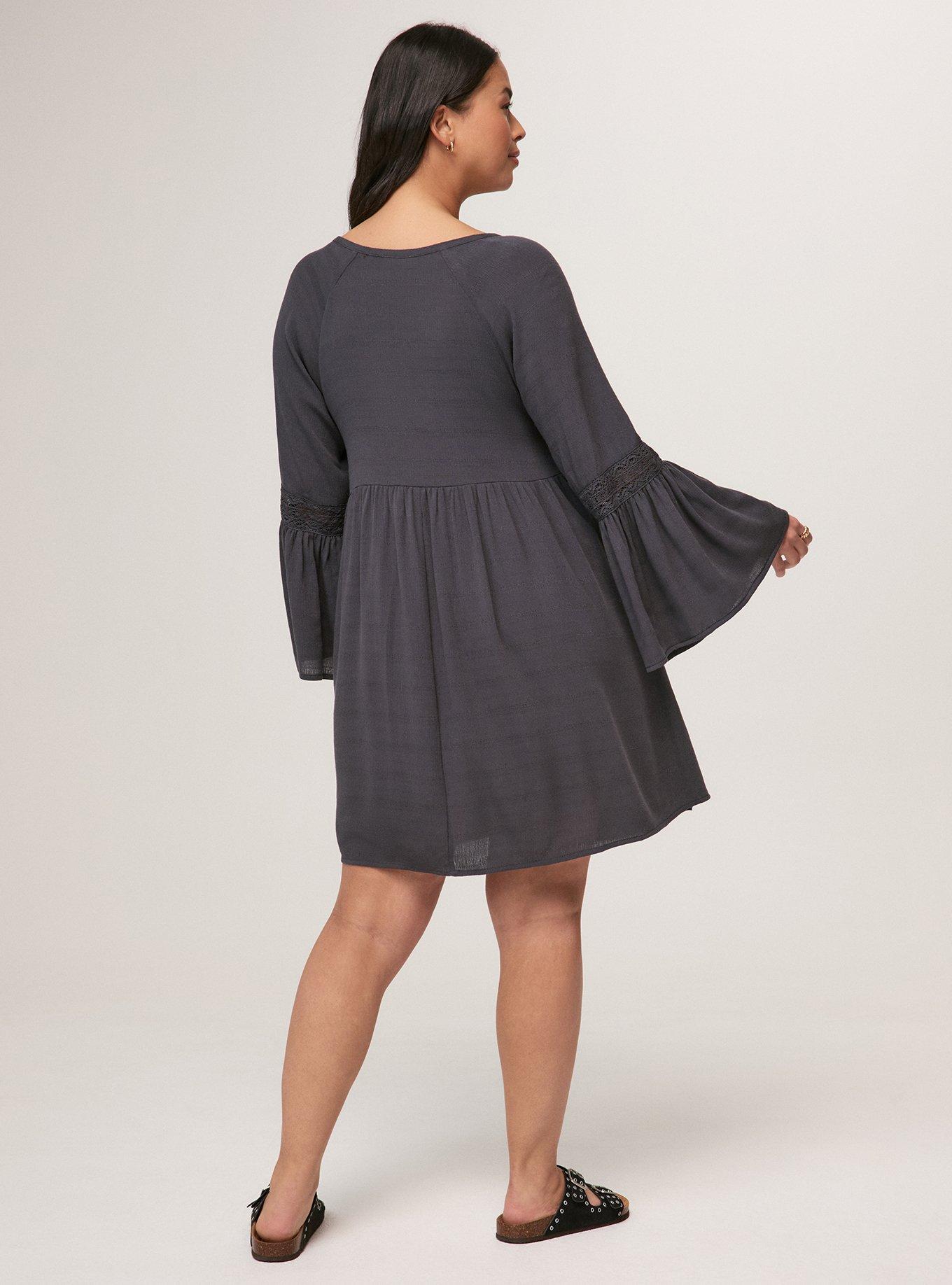 Festi Bell Sleeve Raglan Dress, PHANTOM, alternate