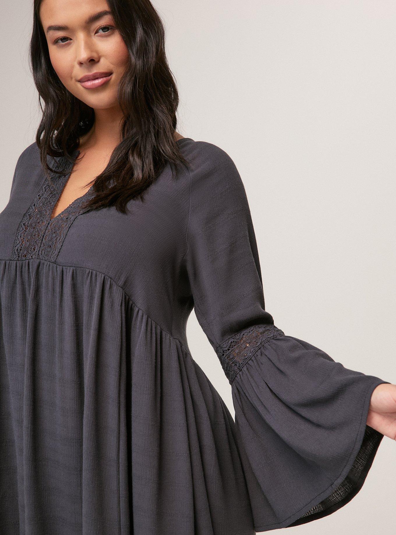 Festi Bell Sleeve Raglan Dress, PHANTOM, alternate