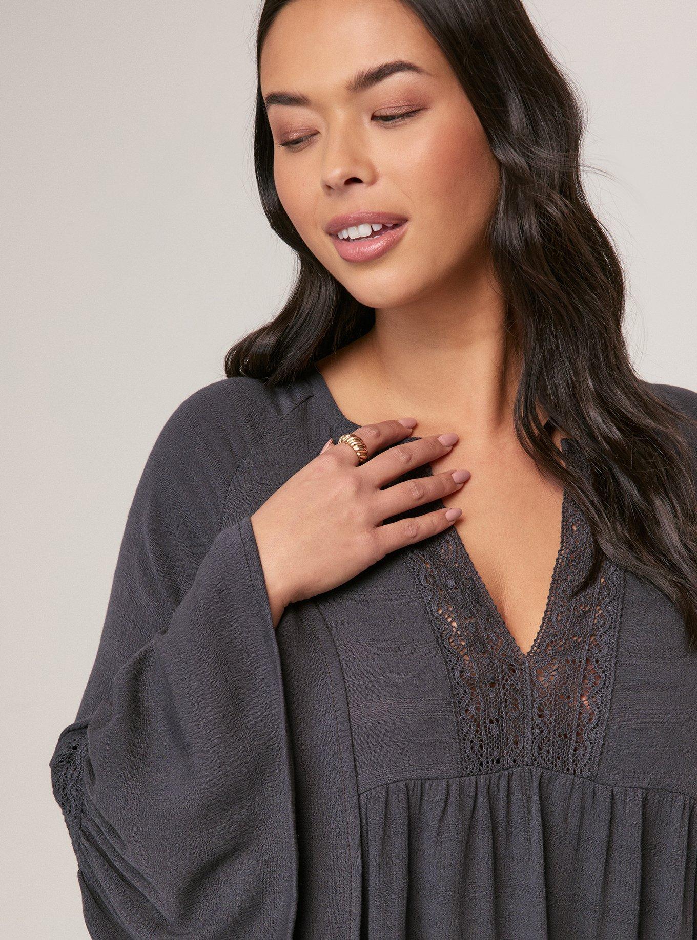 Festi Bell Sleeve Raglan Dress, PHANTOM, alternate