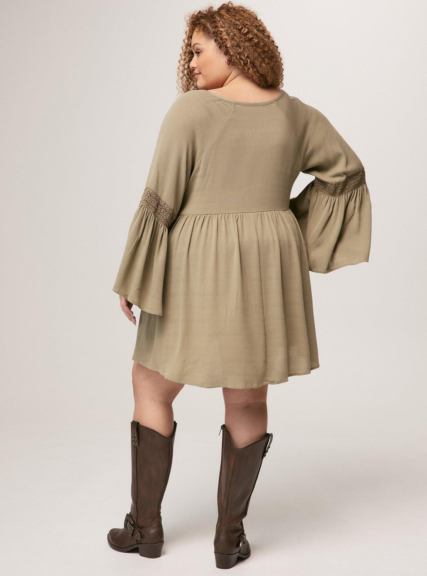Plus Size - Festi Bell Sleeve Mini Dress - Torrid