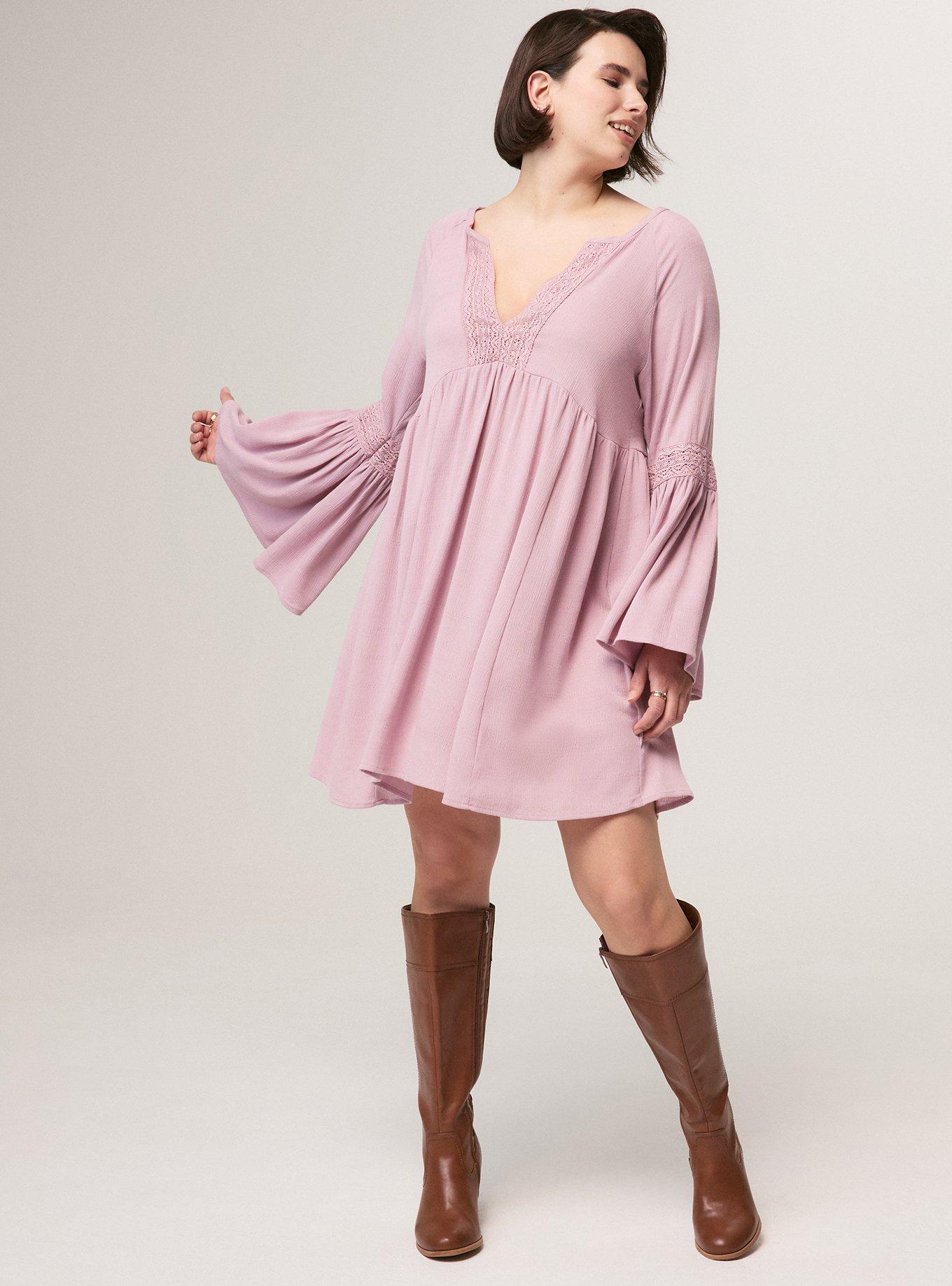 Festi Bell Sleeve Raglan Dress, MAUVE SHADOWS, alternate