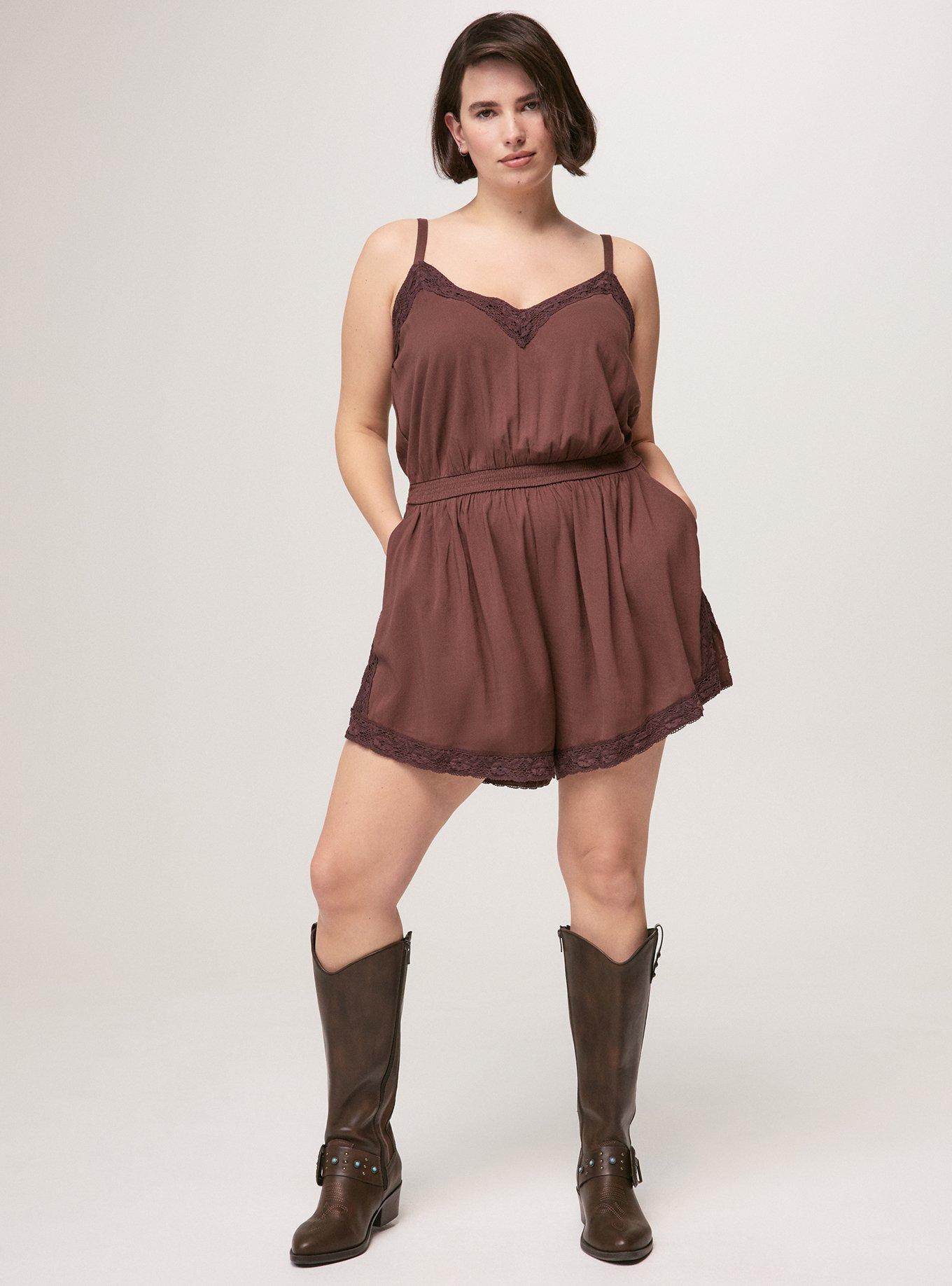 Festi V-Neck Romper, FRENCH ROAST, alternate
