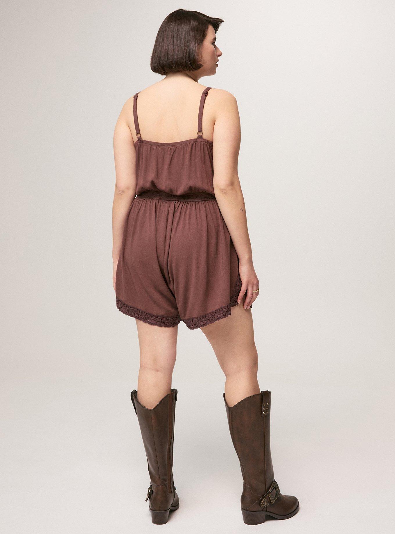 Festi V-Neck Romper, FRENCH ROAST, alternate