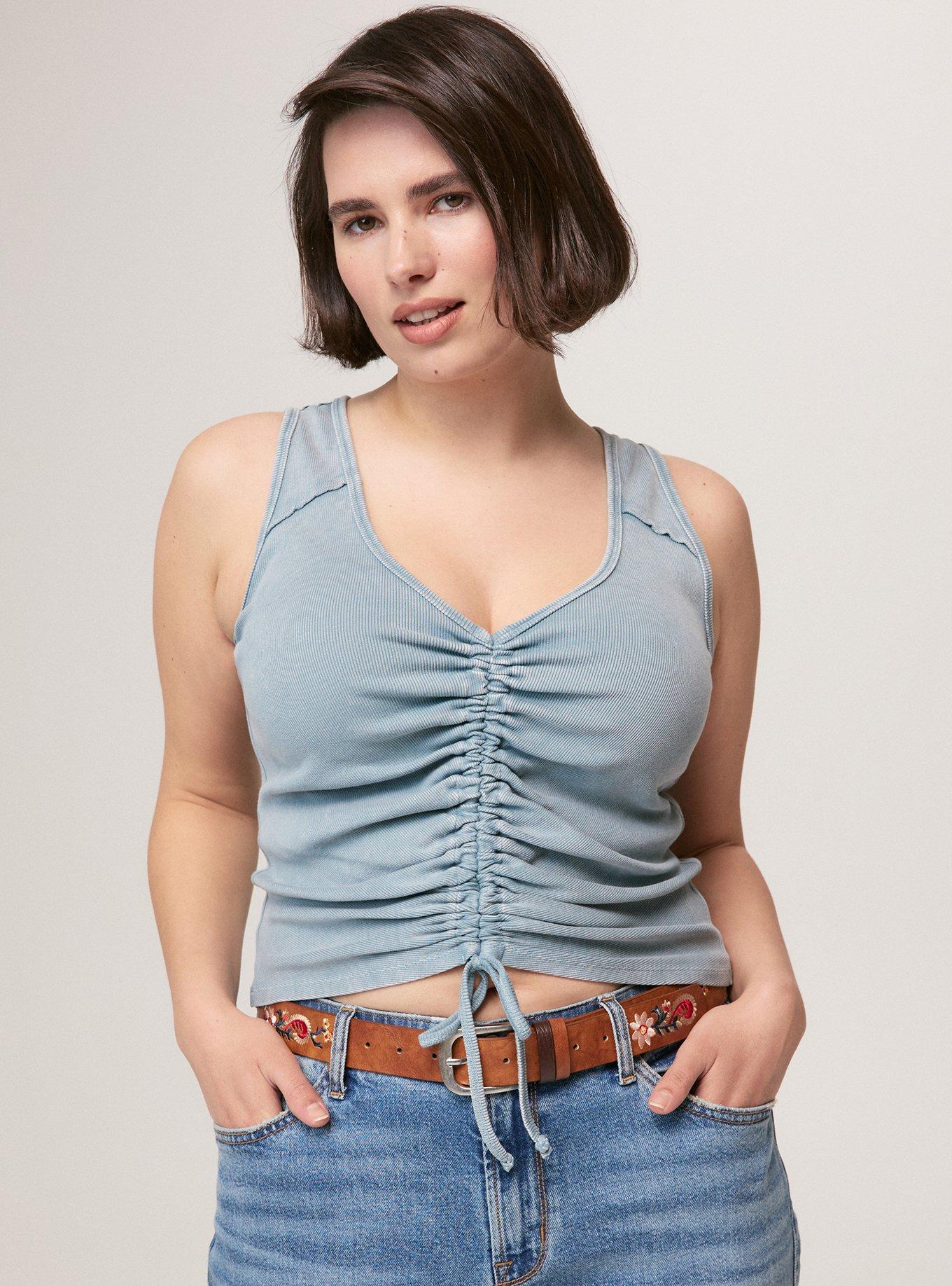 Festi Ruched Front Tank, STONE BLUE, alternate