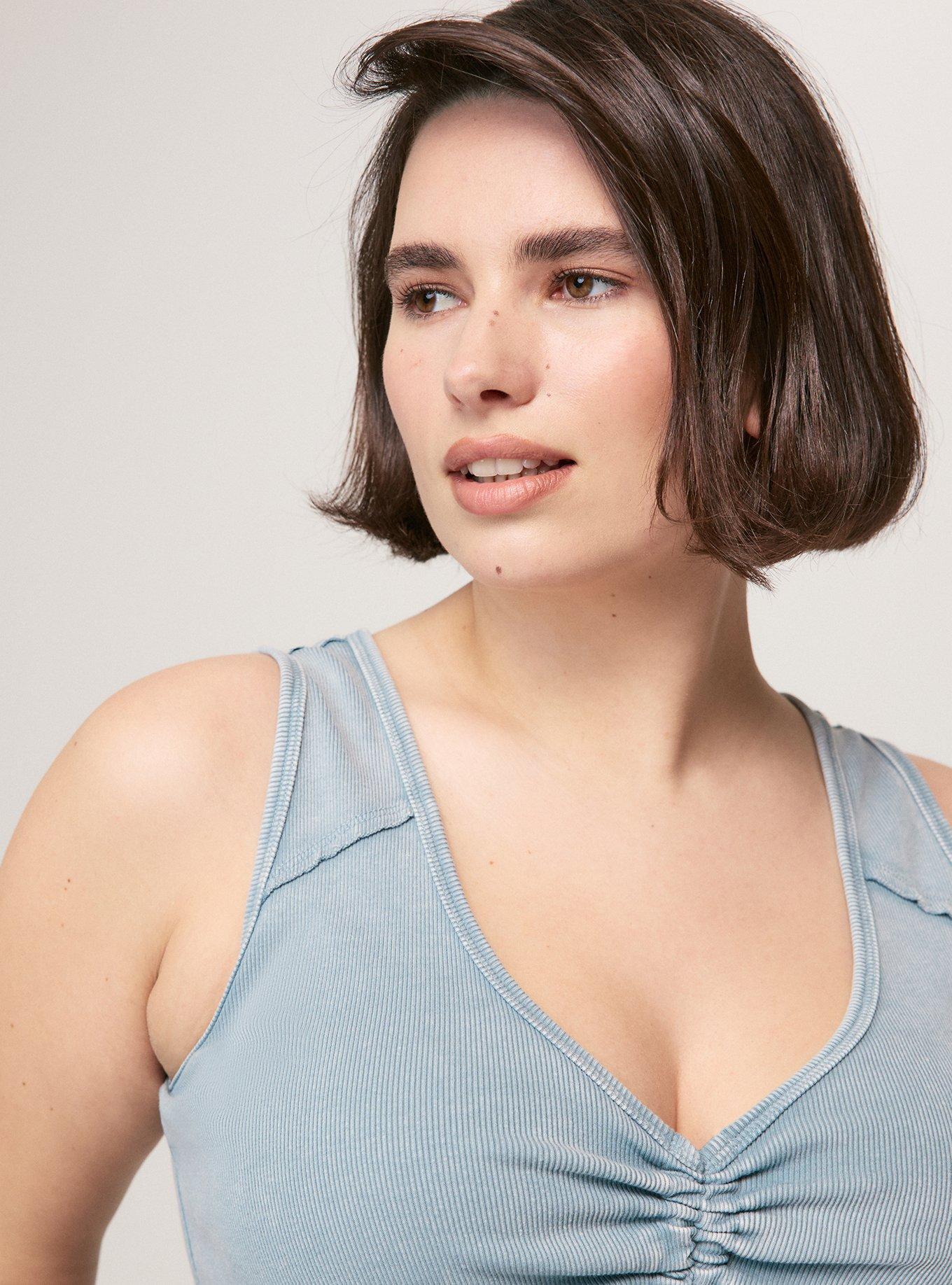 Festi Ruched Front Tank, STONE BLUE, alternate