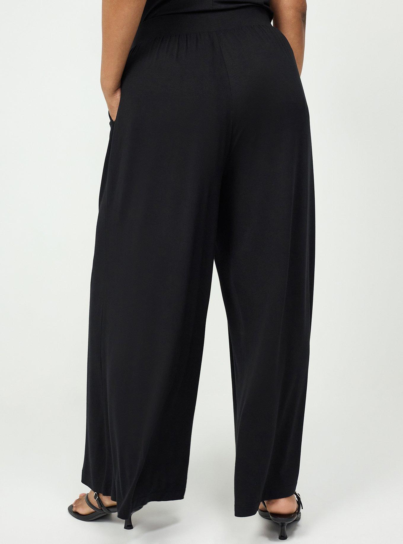 Super Soft Pull-On Wide Leg Pant, DEEP BLACK, alternate