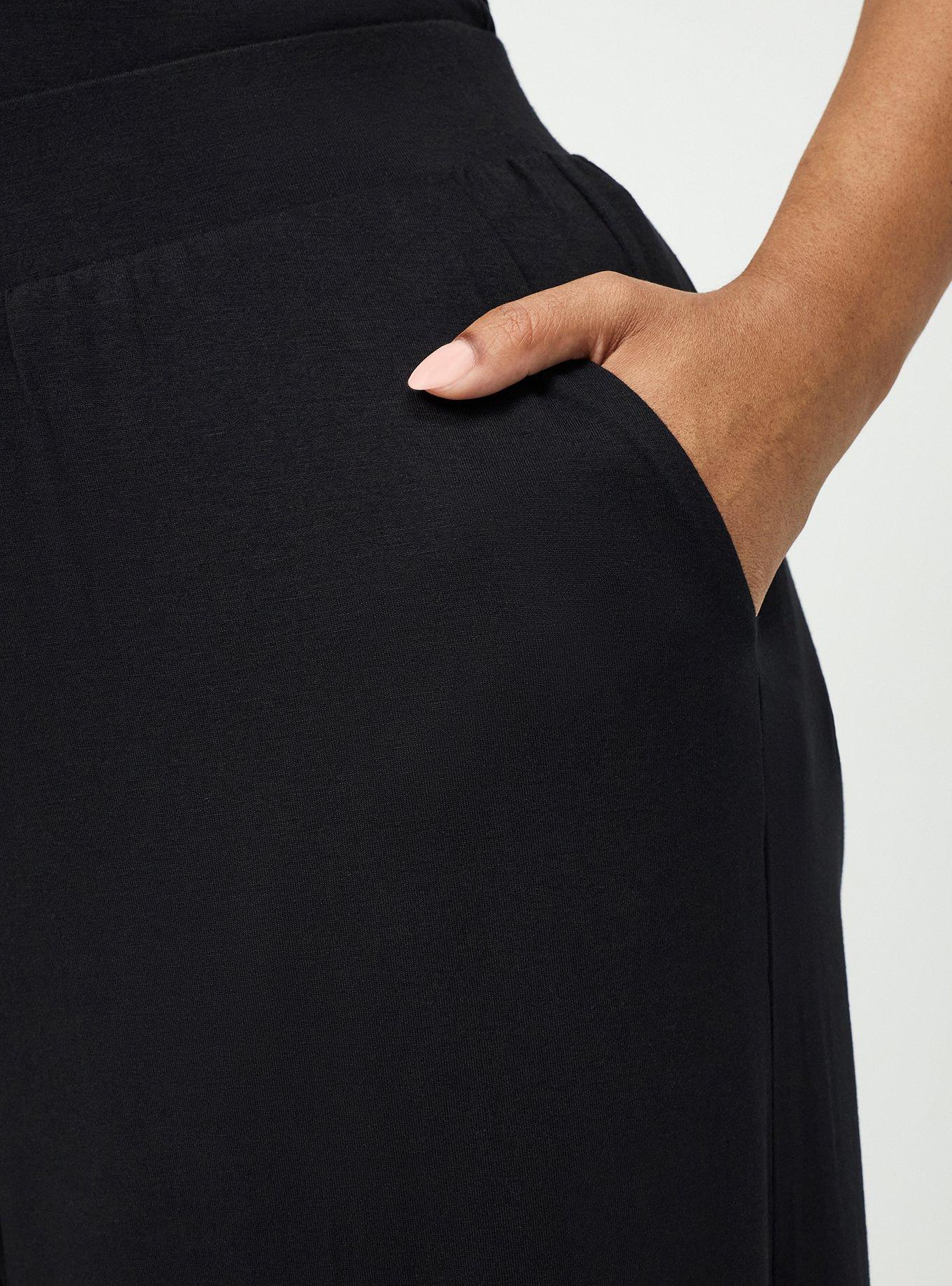Super Soft Pull-On Wide Leg Pant, DEEP BLACK, alternate