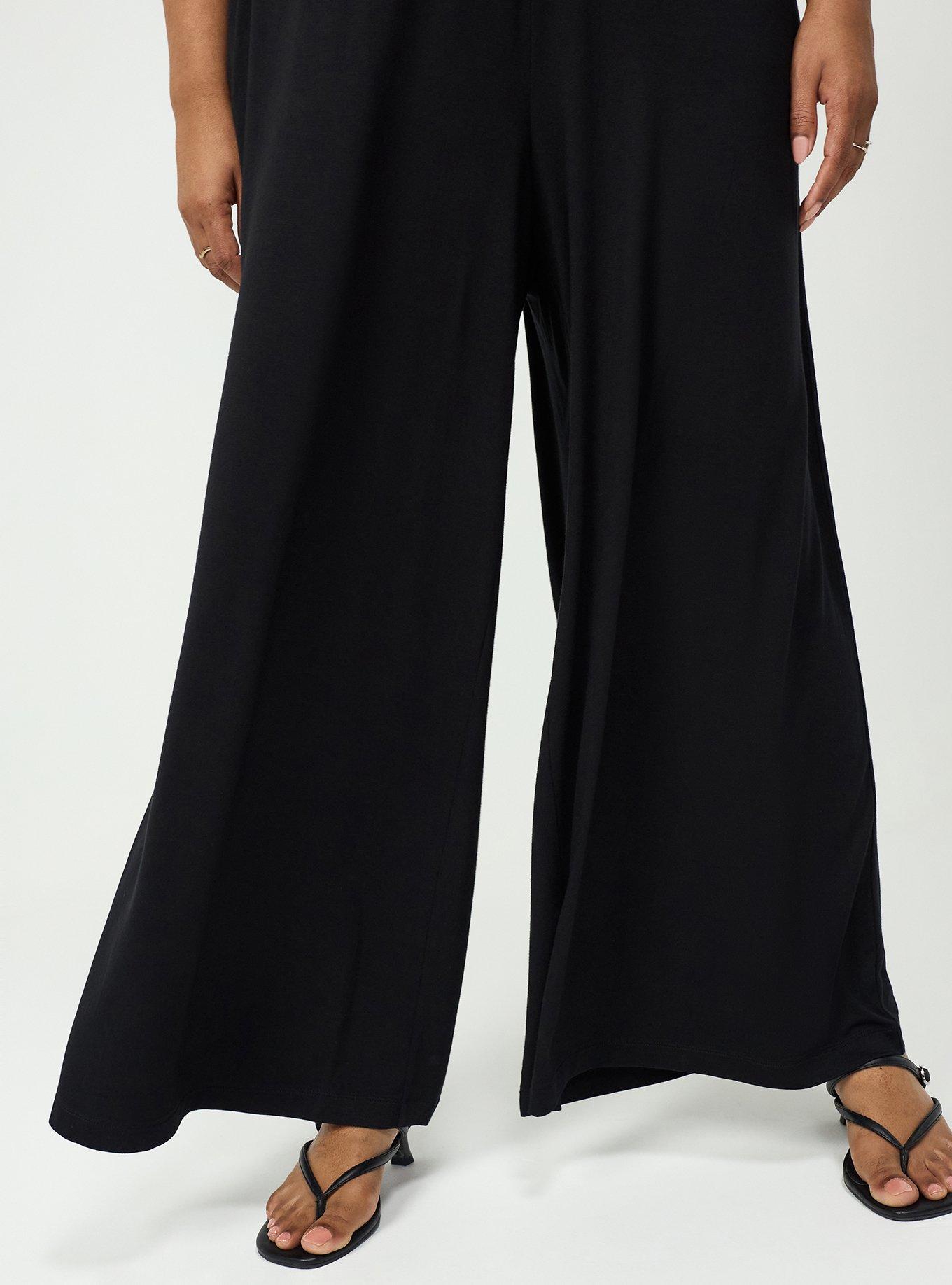 Super Soft Pull-On Wide Leg Pant, DEEP BLACK, alternate