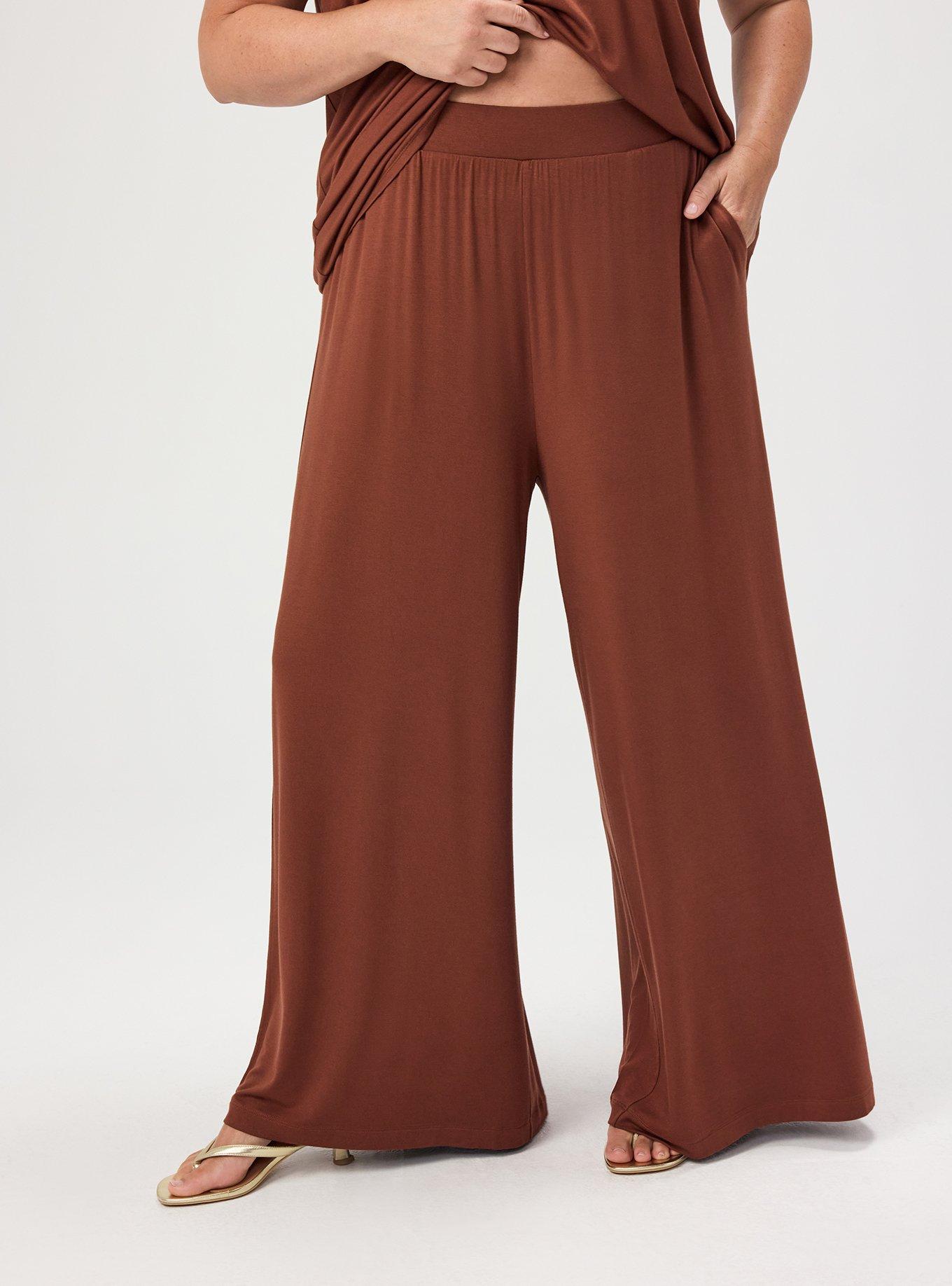 Super Soft Pull-On Wide Leg Pant, CAPPUCCINO, alternate