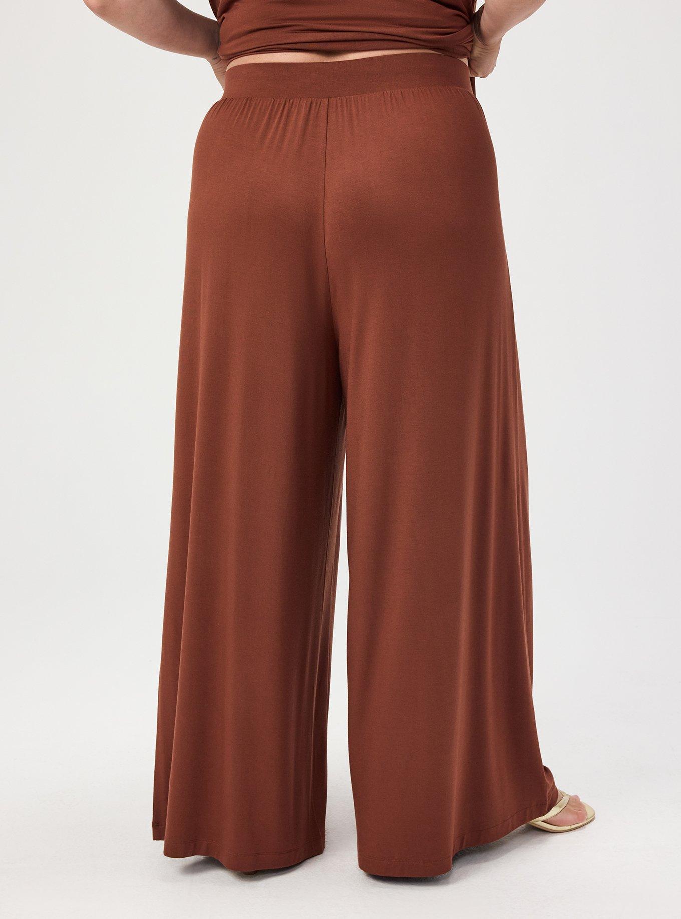 Super Soft Pull-On Wide Leg Pant, CAPPUCCINO, alternate