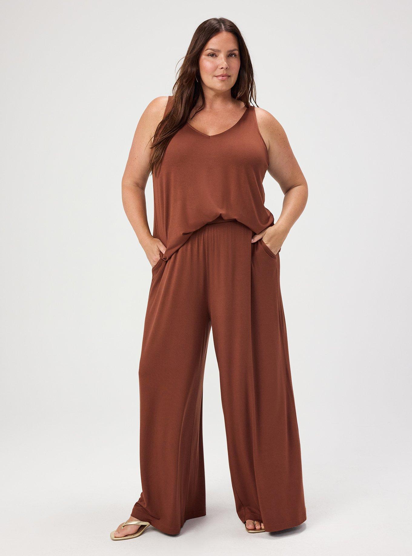 Super Soft Pull-On Wide Leg Pant, CAPPUCCINO, hi-res