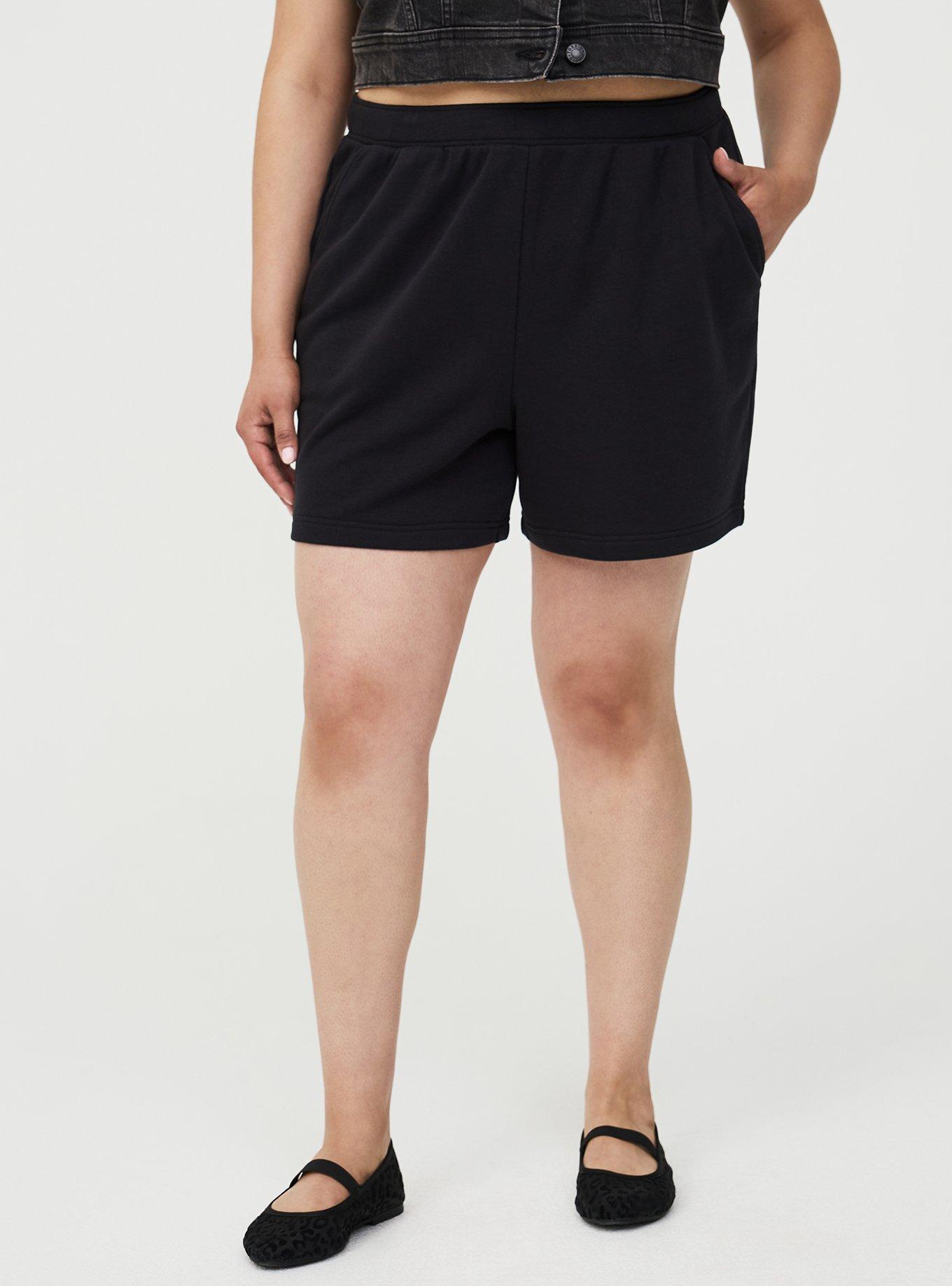 French Terry Pull-On Short, DEEP BLACK, alternate
