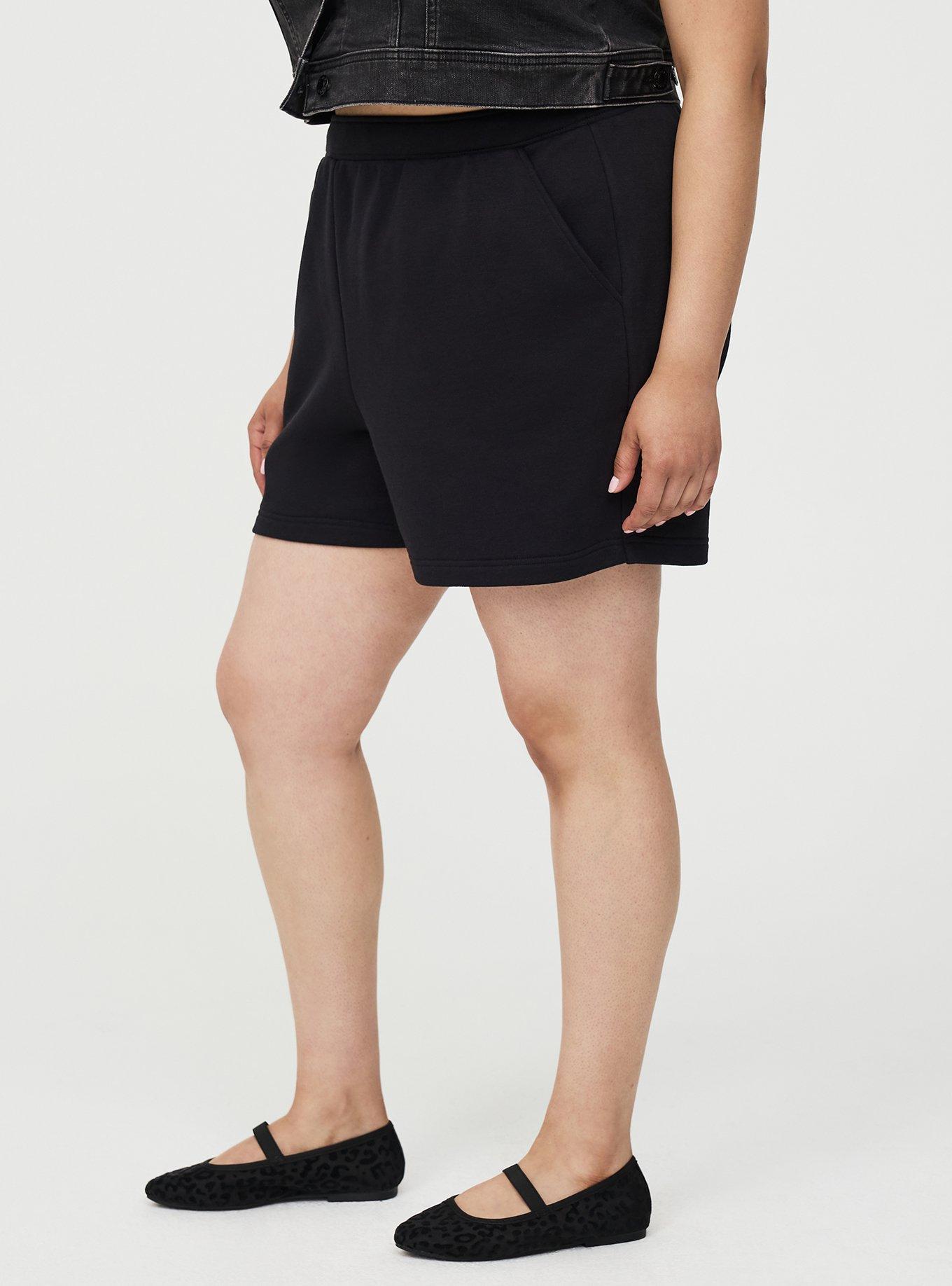 French Terry Pull-On Short, DEEP BLACK, alternate