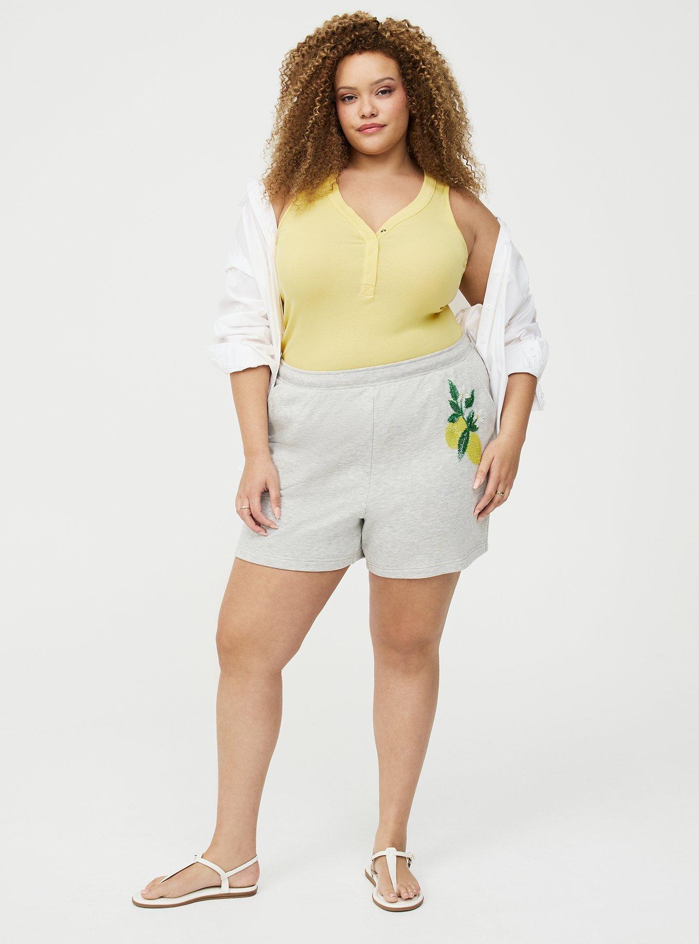 French Terry Pull-On Short, LIGHT HEATHER GRAY, alternate