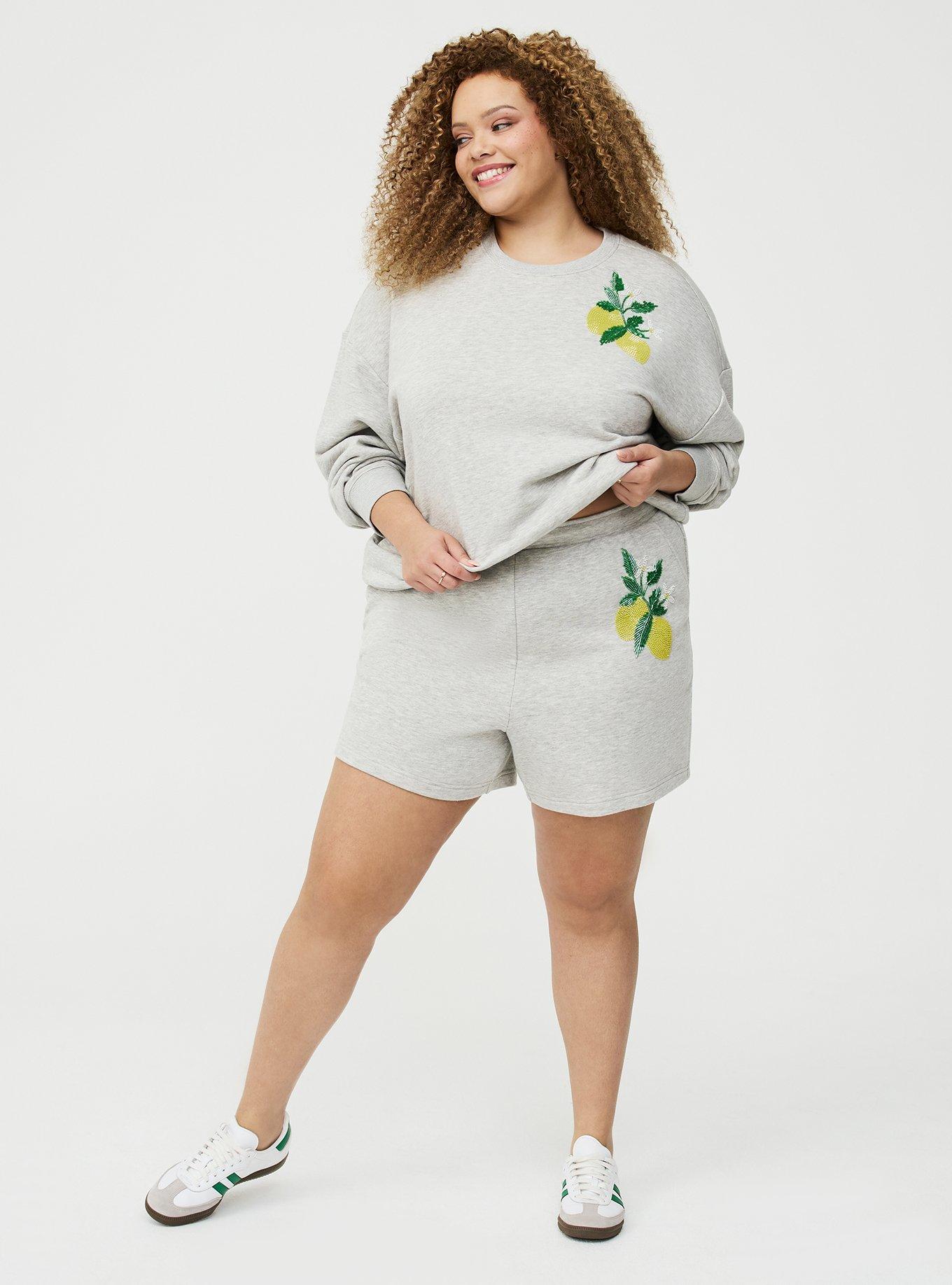 French Terry Pull-On Short, LIGHT HEATHER GRAY, hi-res